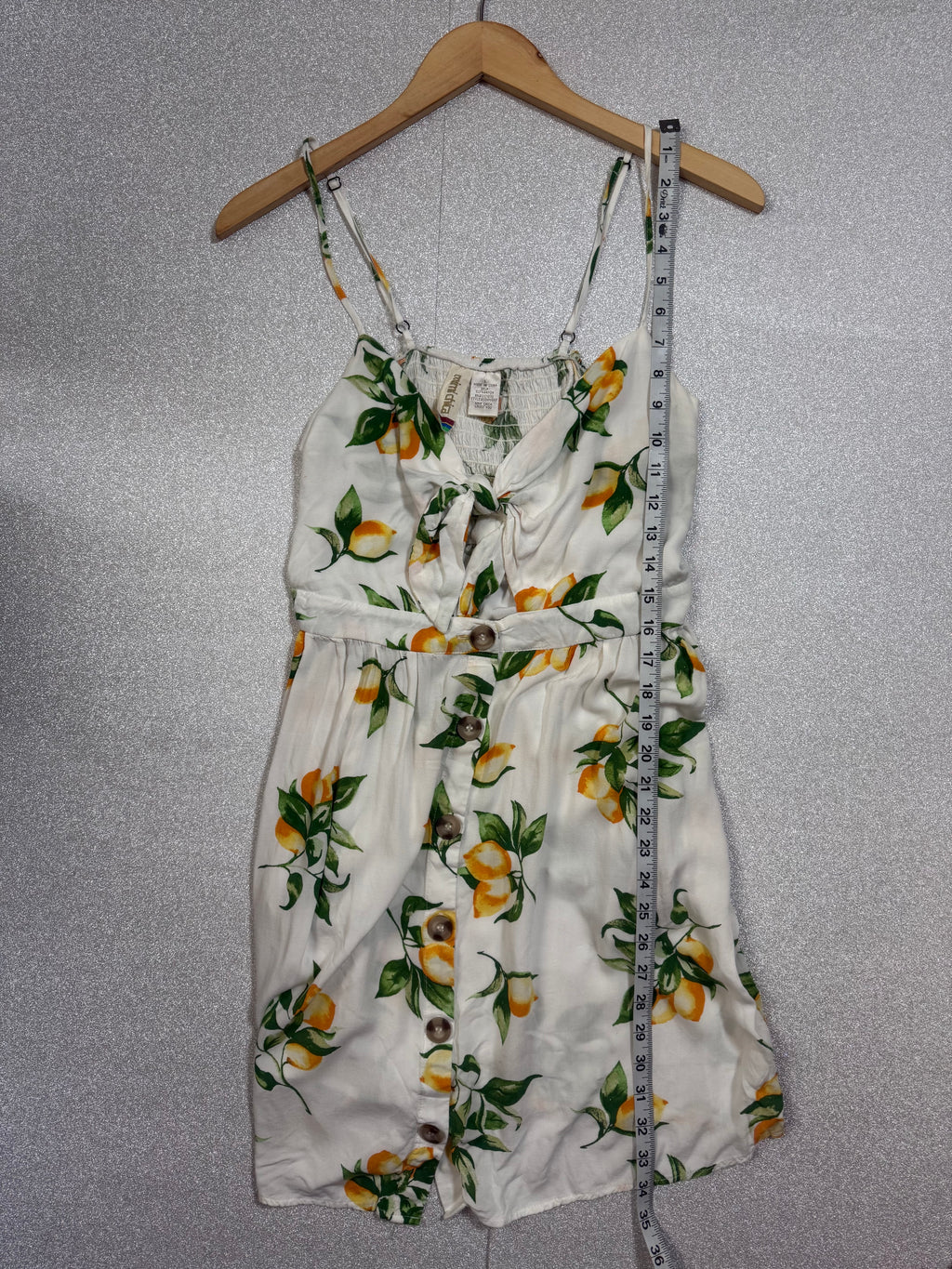 Mimi Chica 100% Rayon L Lemon Print Mini Sundress