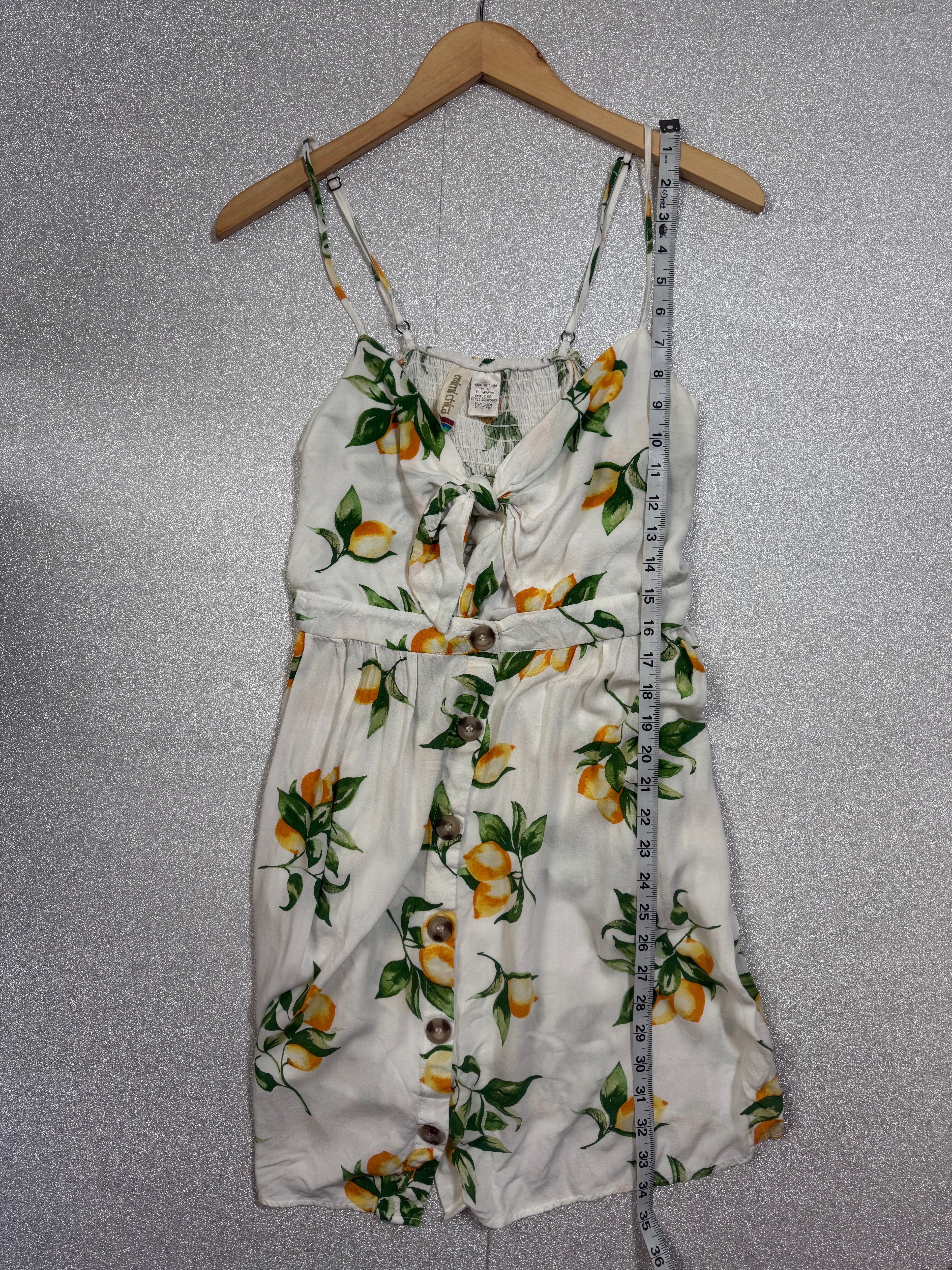 Mimi Chica 100% Rayon L Lemon Print Mini Sundress