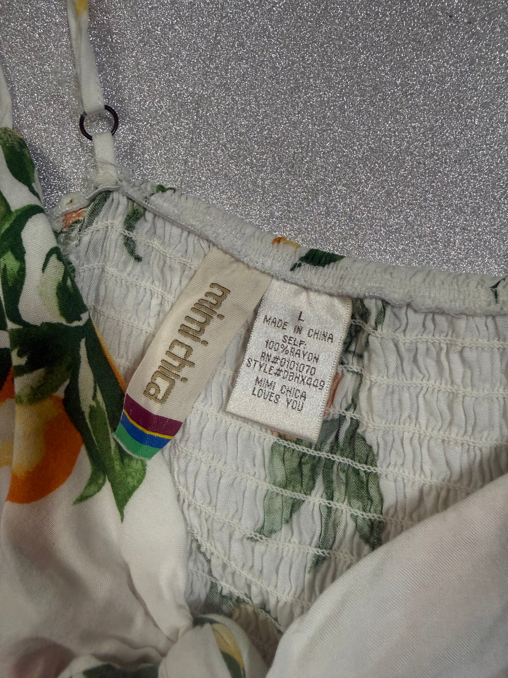 Mimi Chica 100% Rayon L Lemon Print Mini Sundress
