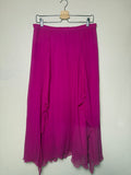 Holly Harp 100% Silk M Fuchsia Midi Skirt