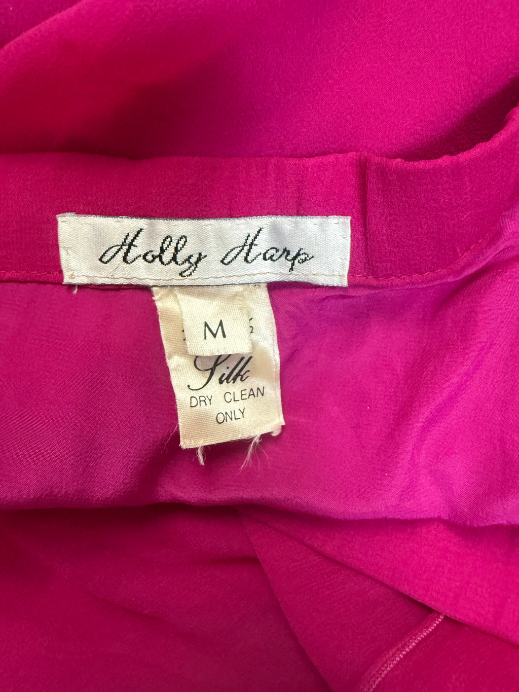 Holly Harp 100% Silk M Fuchsia Midi Skirt
