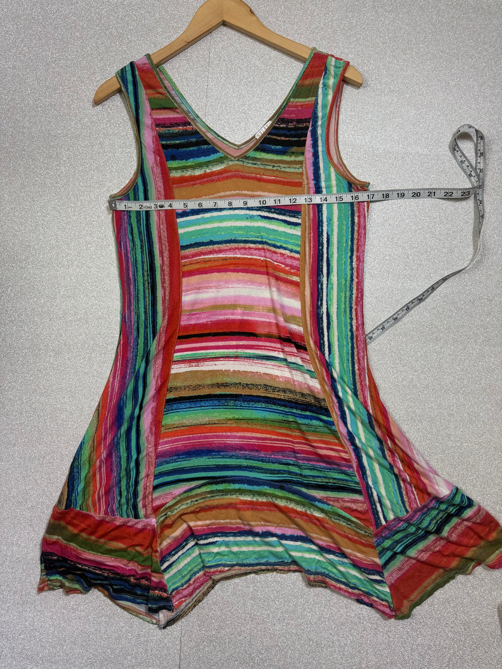 Spense 95% Viscose 5% Spandex L Multicolored Tank Midi Dress