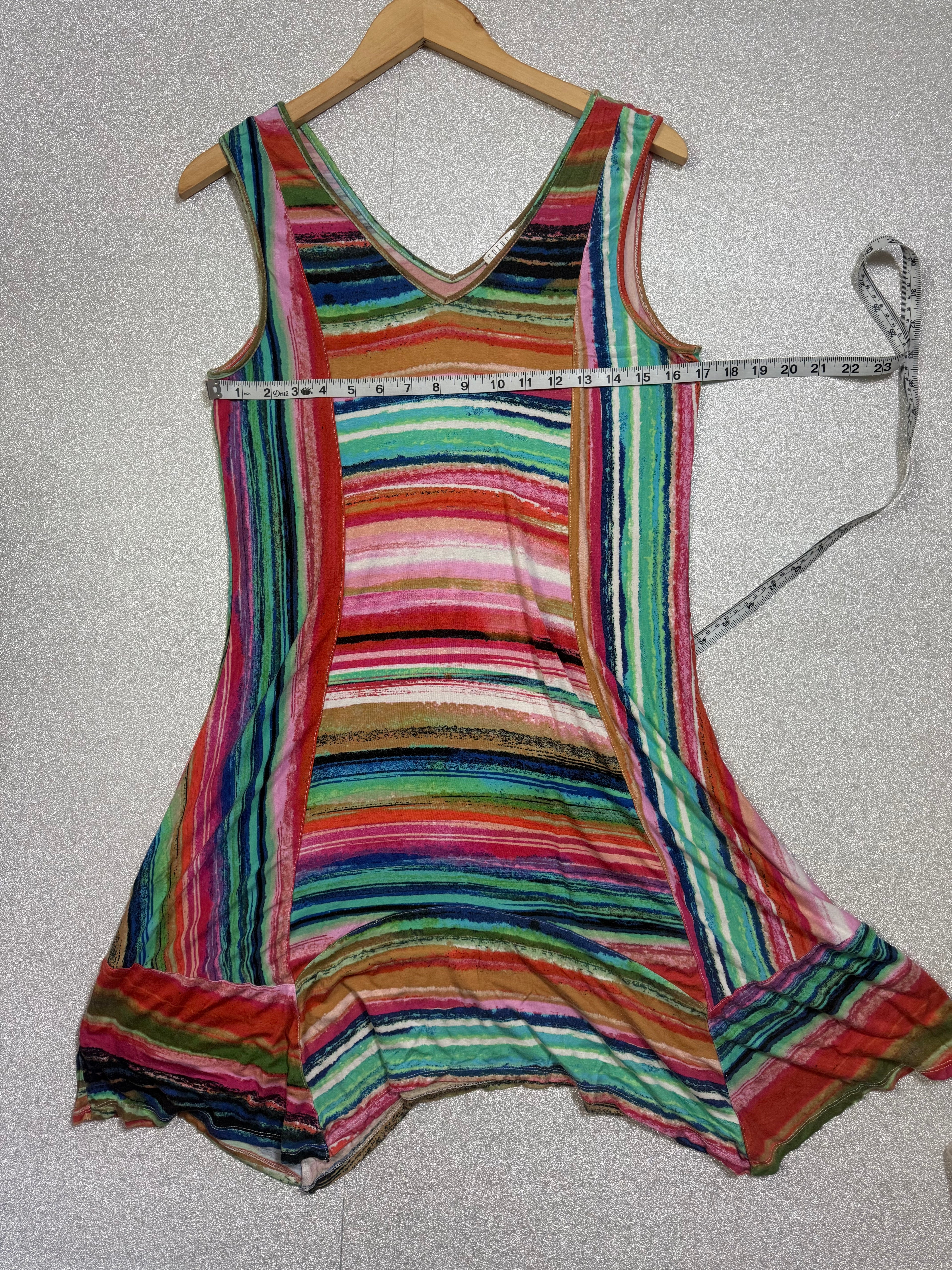 Spense 95% Viscose 5% Spandex L Multicolored Tank Midi Dress