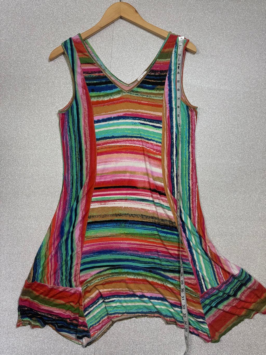 Spense 95% Viscose 5% Spandex L Multicolored Tank Midi Dress
