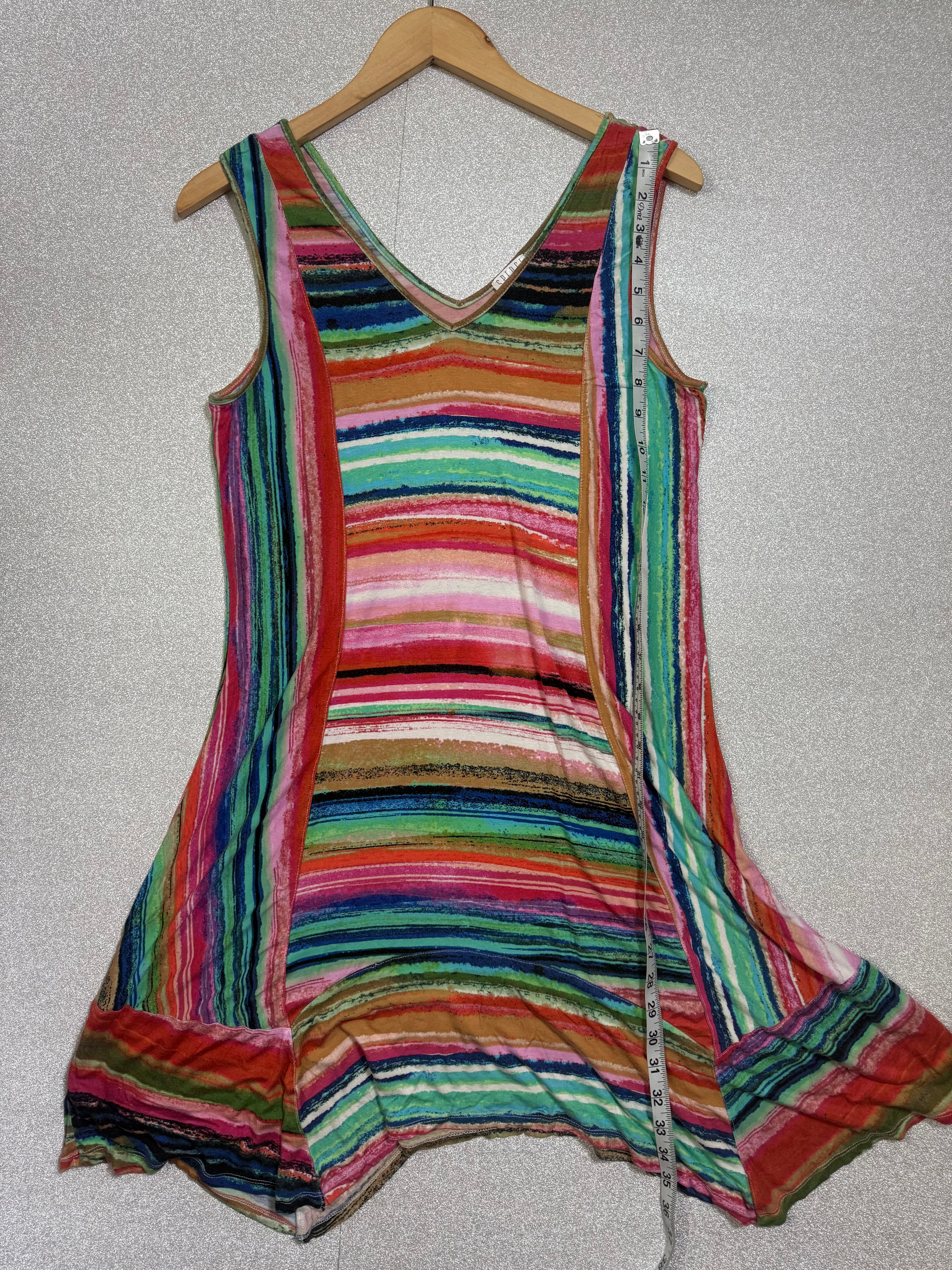 Spense 95% Viscose 5% Spandex L Multicolored Tank Midi Dress