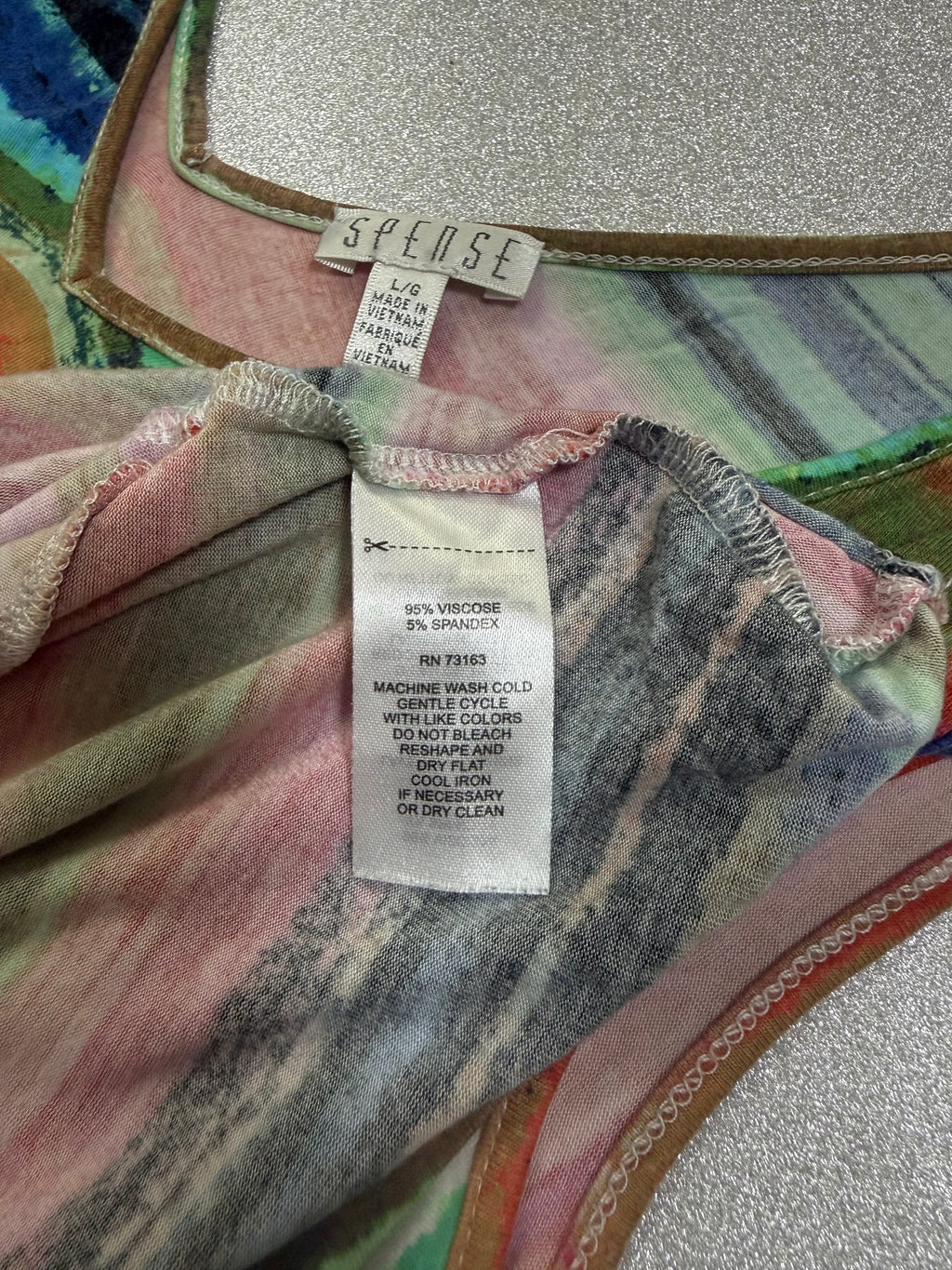Spense 95% Viscose 5% Spandex L Multicolored Tank Midi Dress