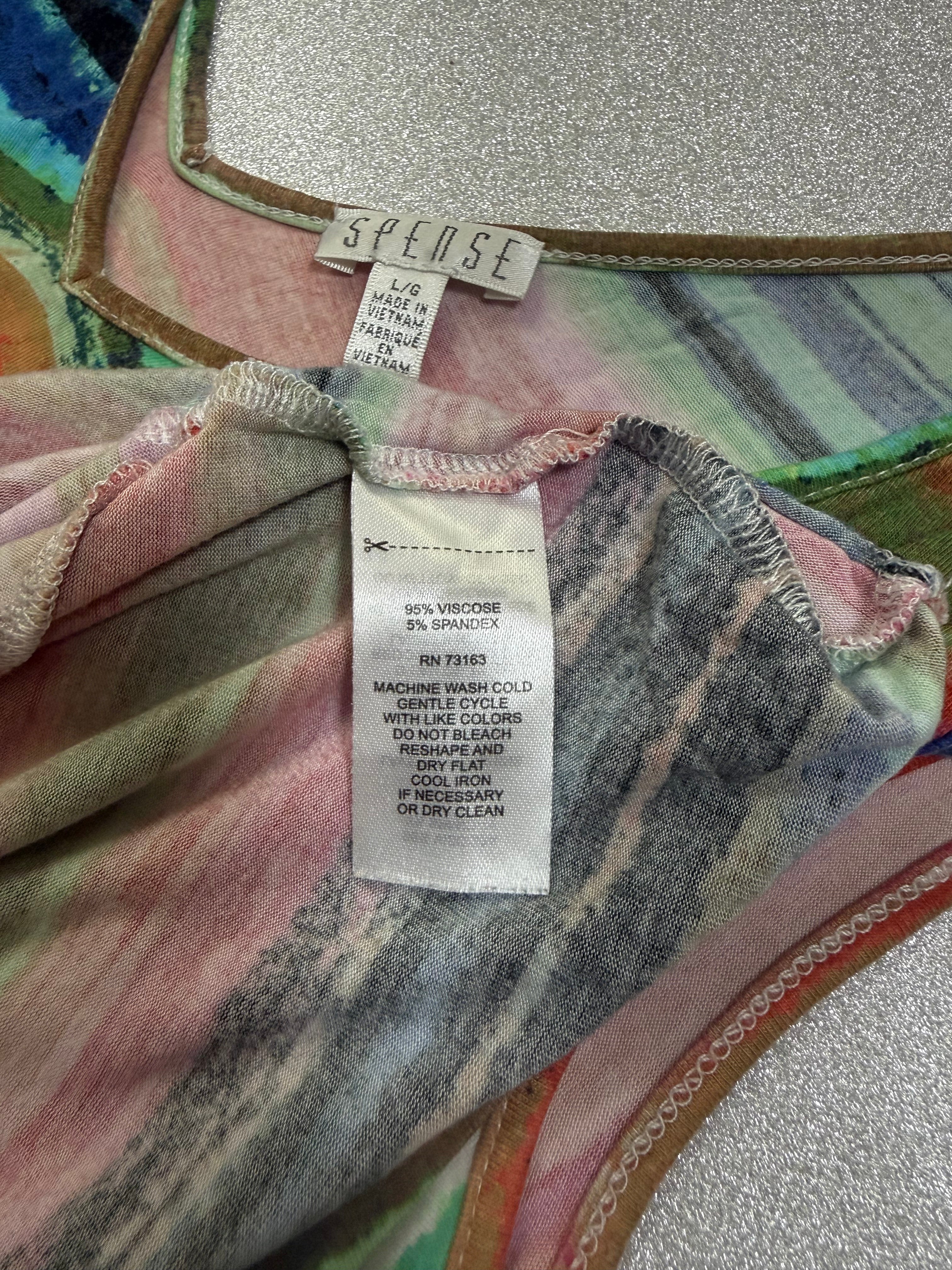 Spense 95% Viscose 5% Spandex L Multicolored Tank Midi Dress
