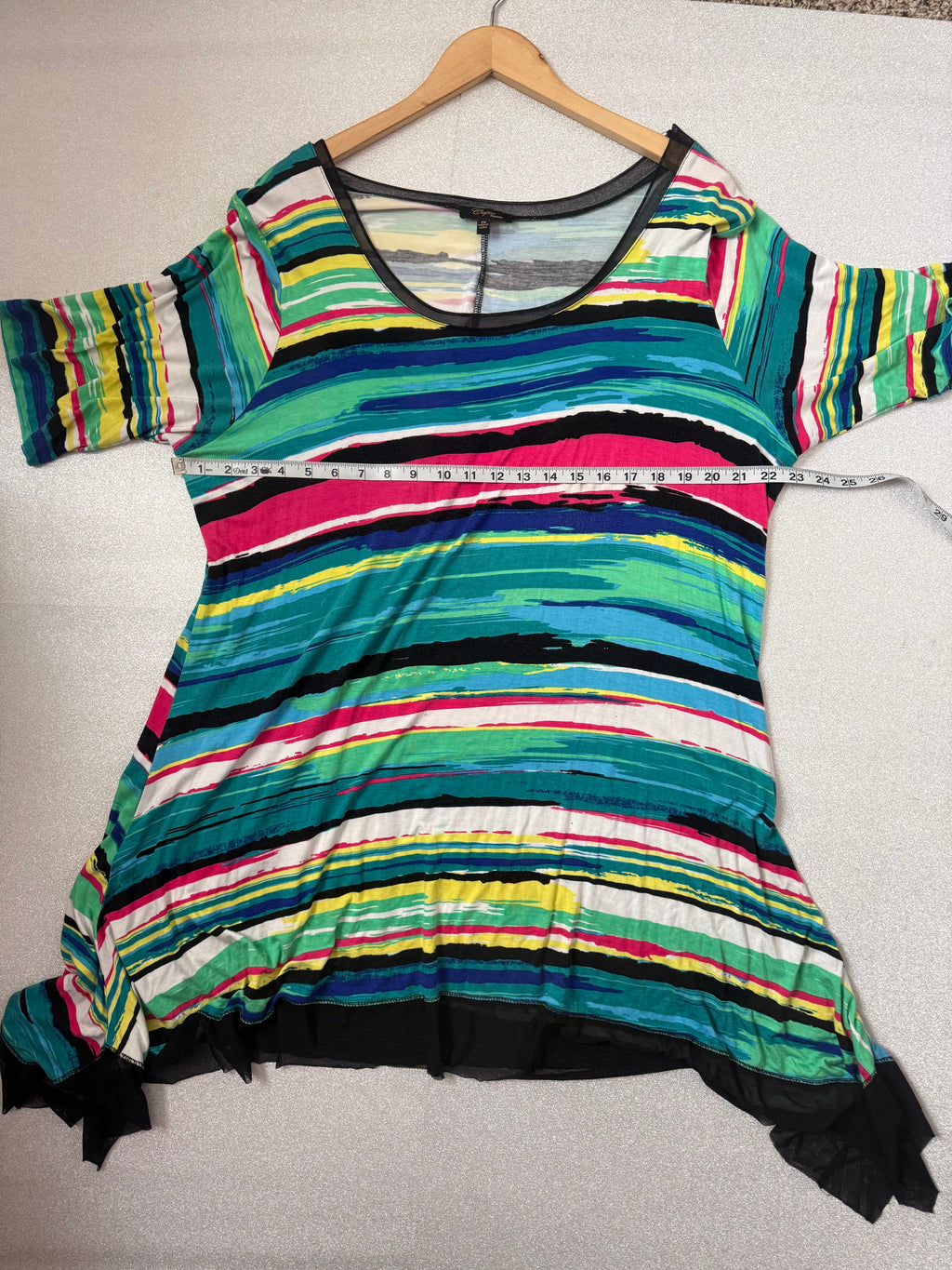 Cupio Woman 97% Viscose 3% Spandex 2X Multicolored Tunic or Midi Dress