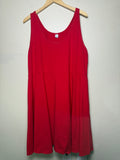 Old Navy 100% Cotton Size 14 Bright Pink Tank Top Midi Dress