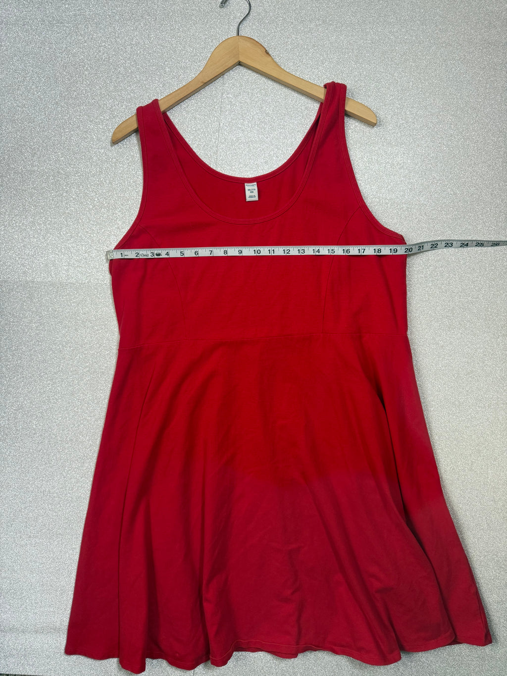 Old Navy 93% Cotton 7% Spandex 2X Red A-Line Midi Dress