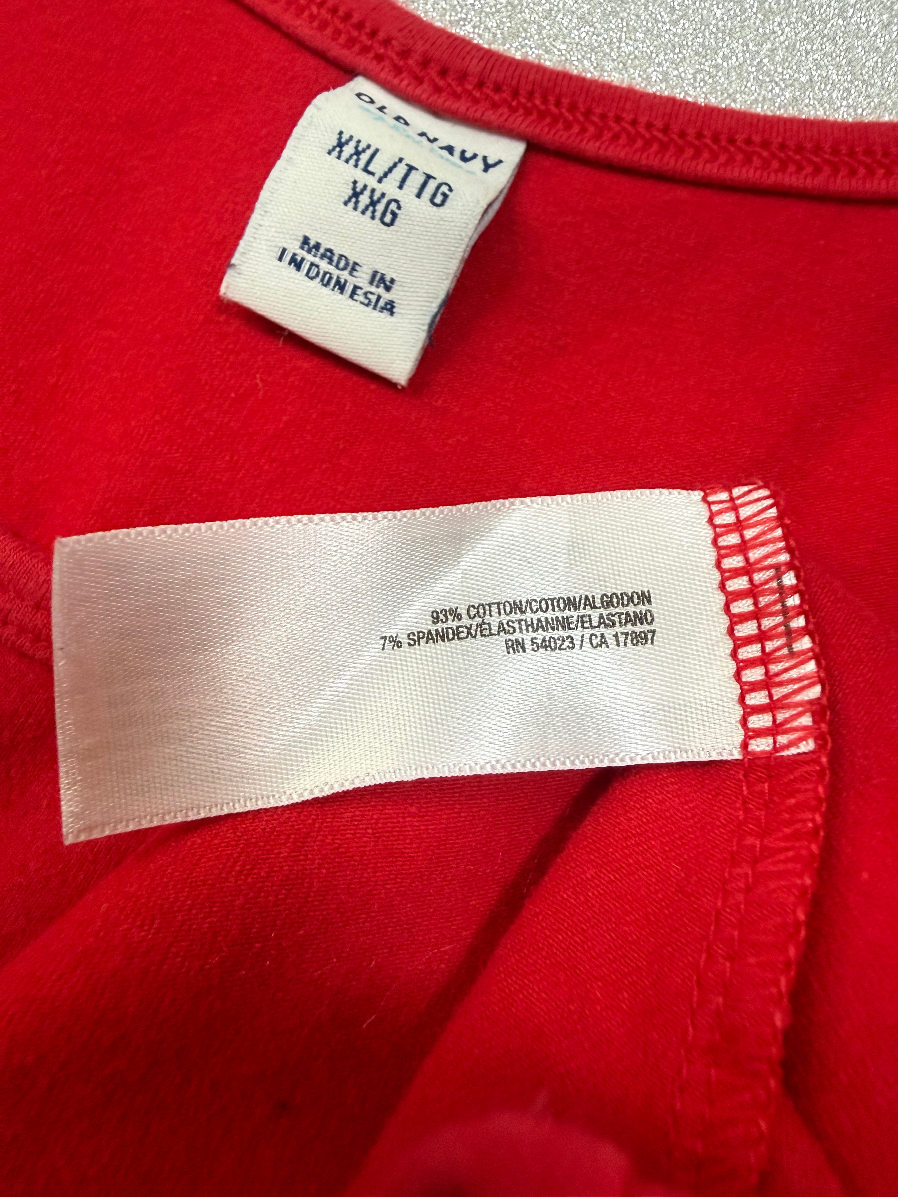 Old Navy 93% Cotton 7% Spandex 2X Red A-Line Midi Dress