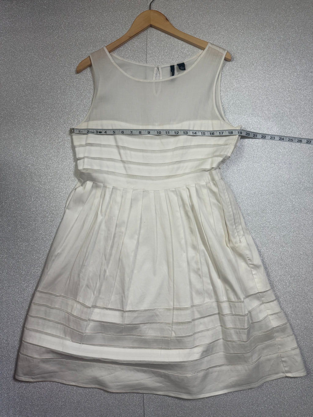 100% Cotton Size 16 White A-Line Tank Top Midi Dress
