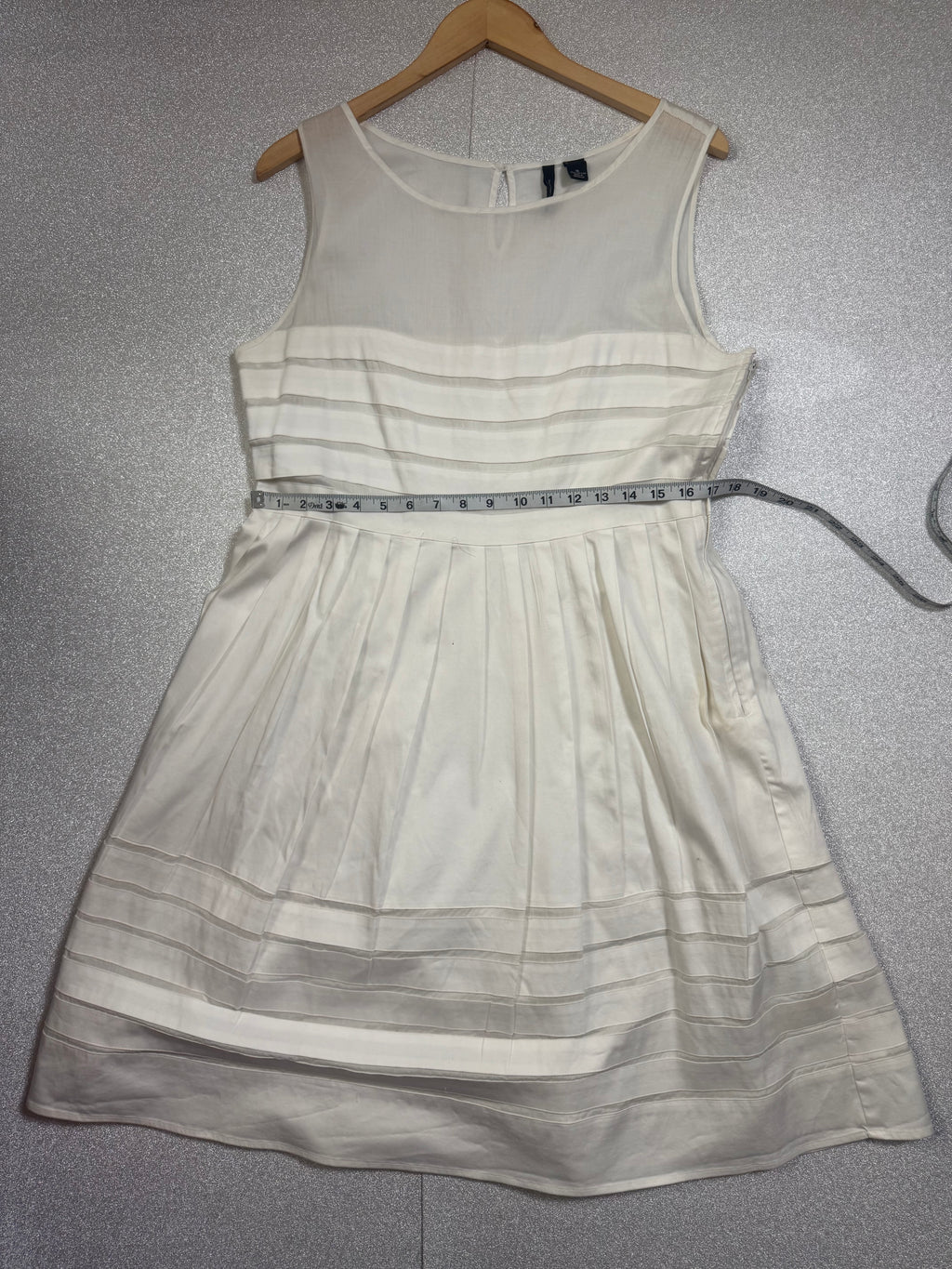 100% Cotton Size 16 White A-Line Tank Top Midi Dress