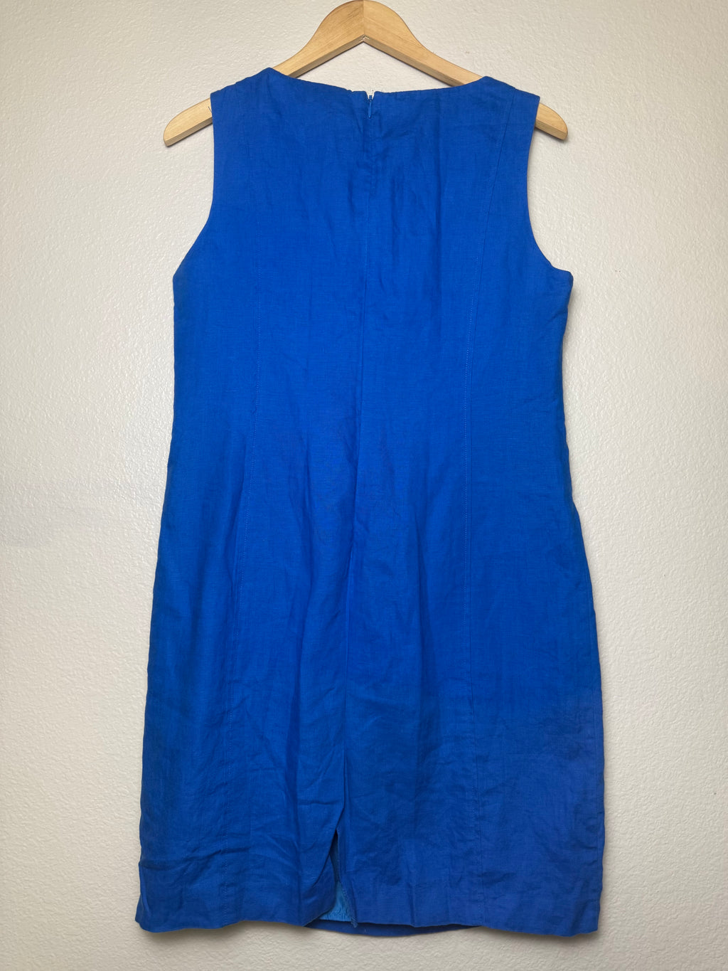 Kim Rogers 100% Linen Size 12p Royal Blue Tank Top Midi Dress