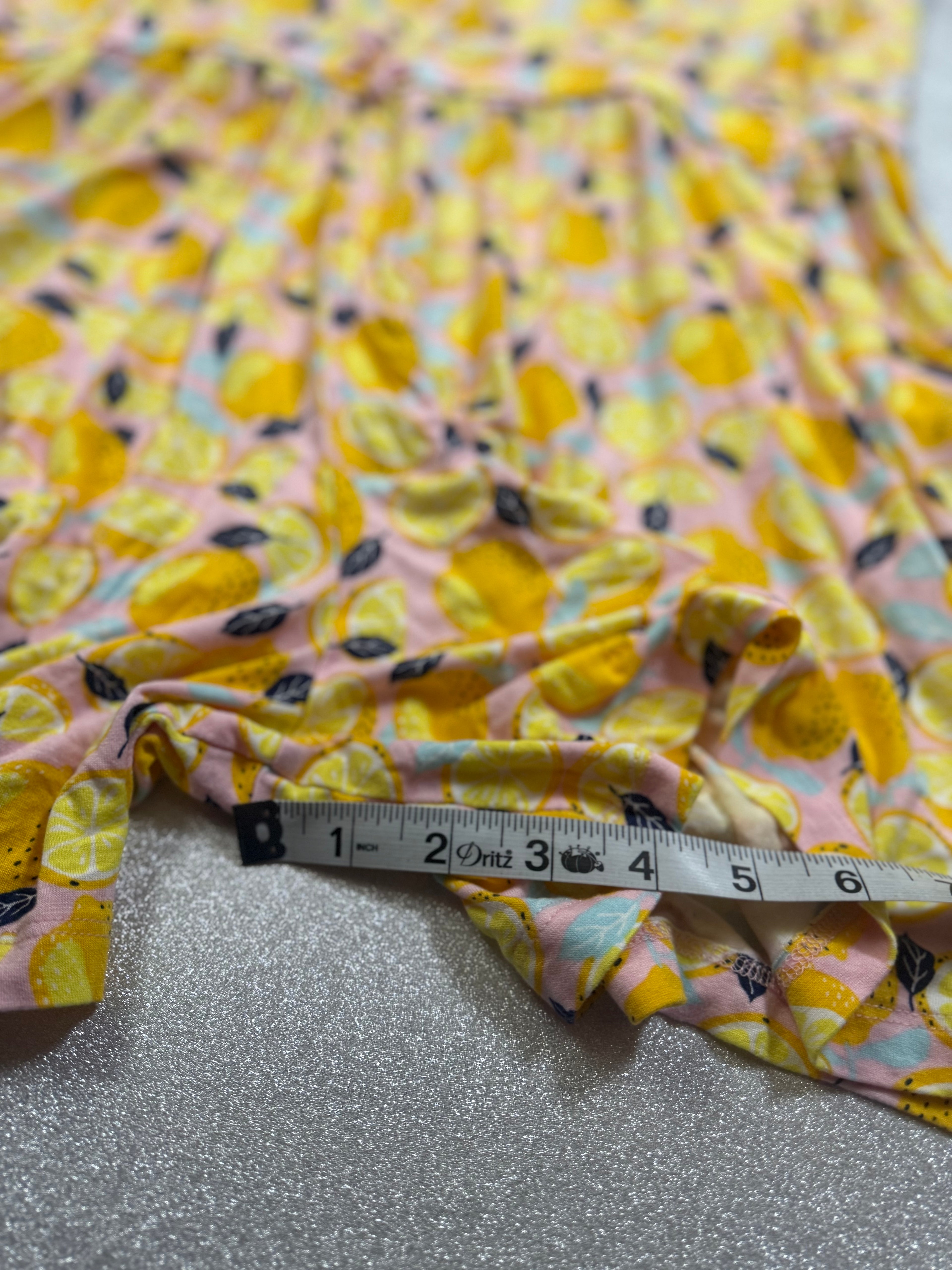 Alex's Lemonade Stand 95% Rayon 5% Spandex XL Lemon Print Romper
