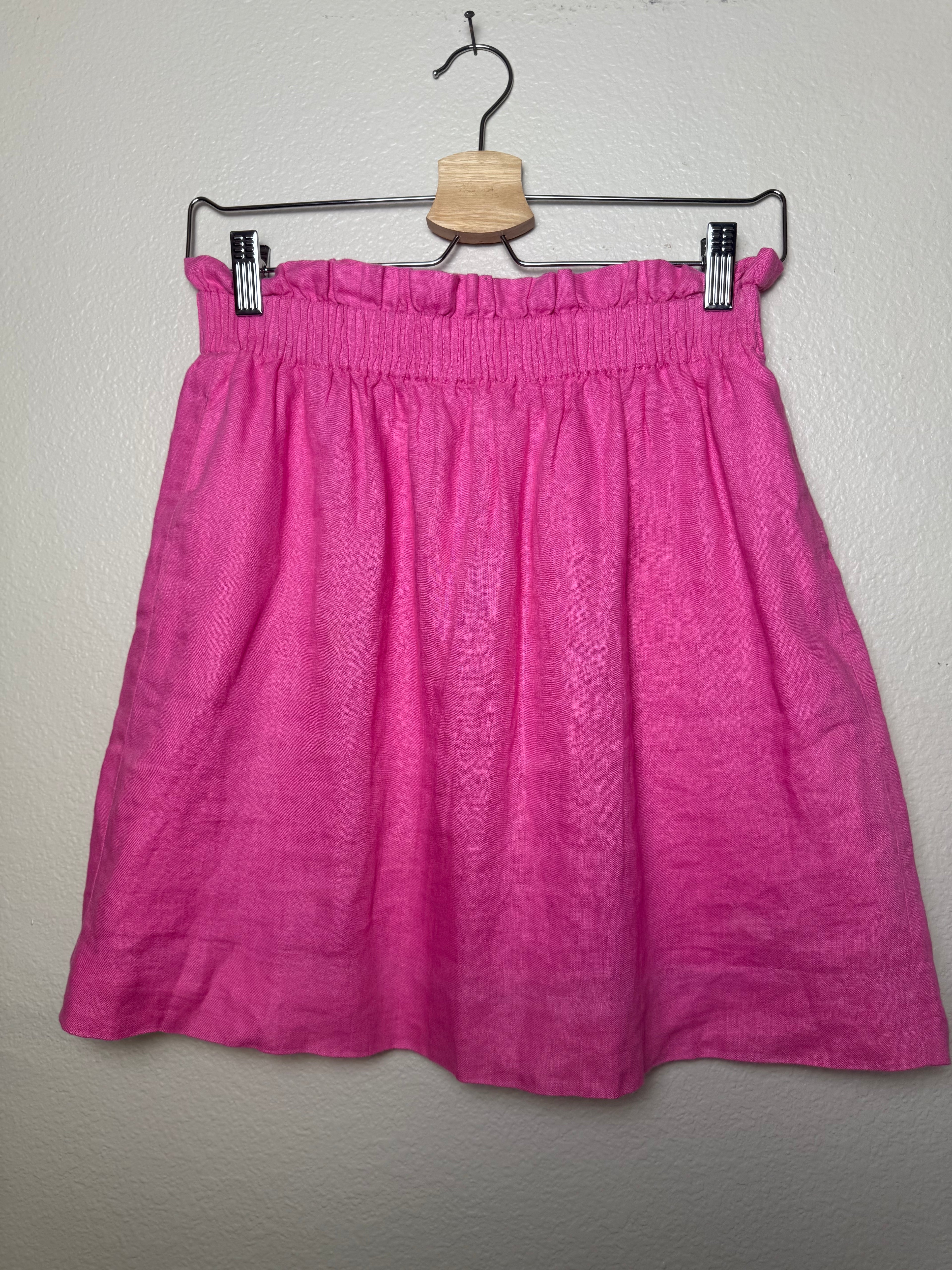 J. Crew 100% Linen Size 4 Pink Mini Skirt
