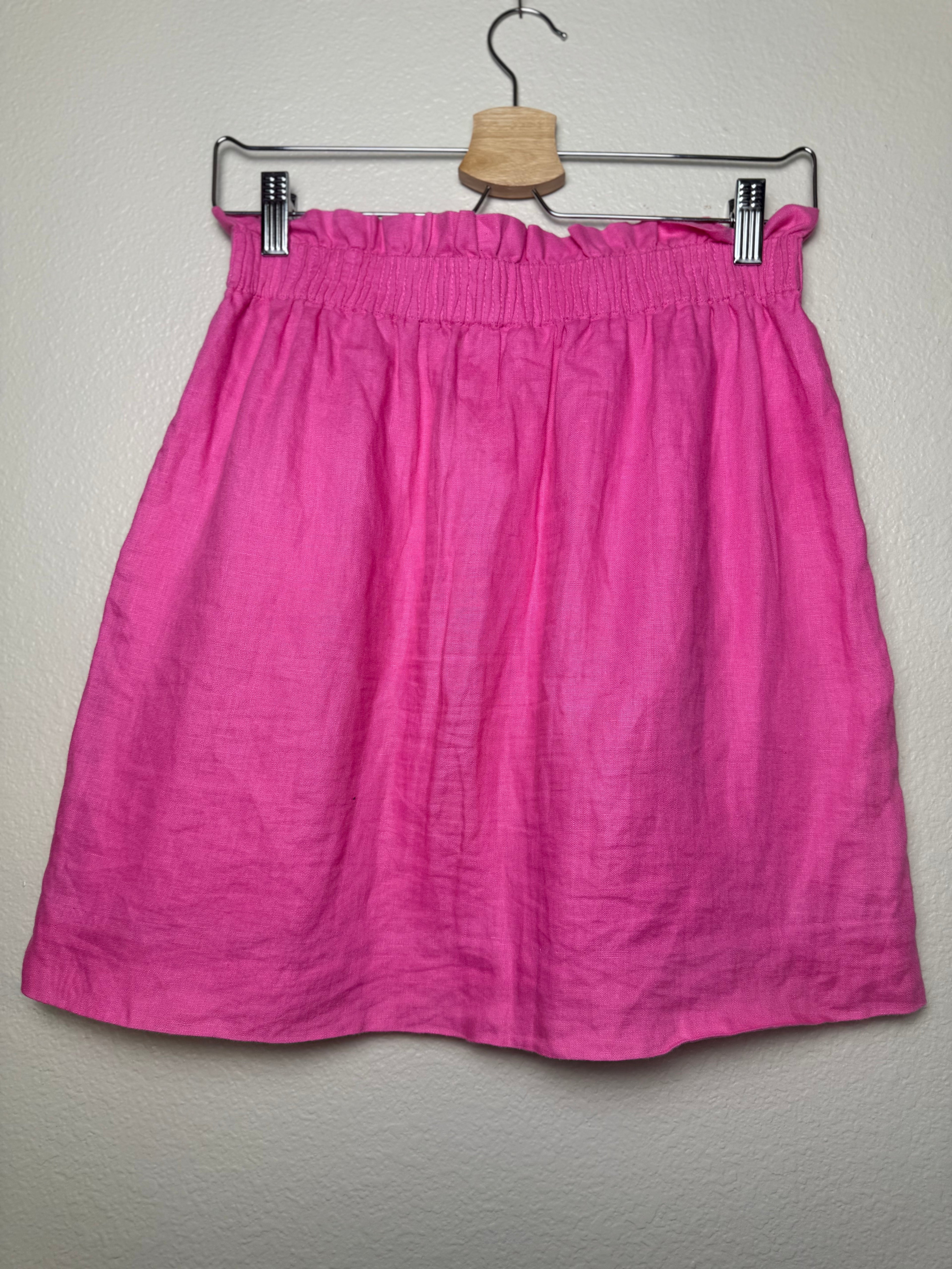 J. Crew 100% Linen Size 4 Pink Mini Skirt