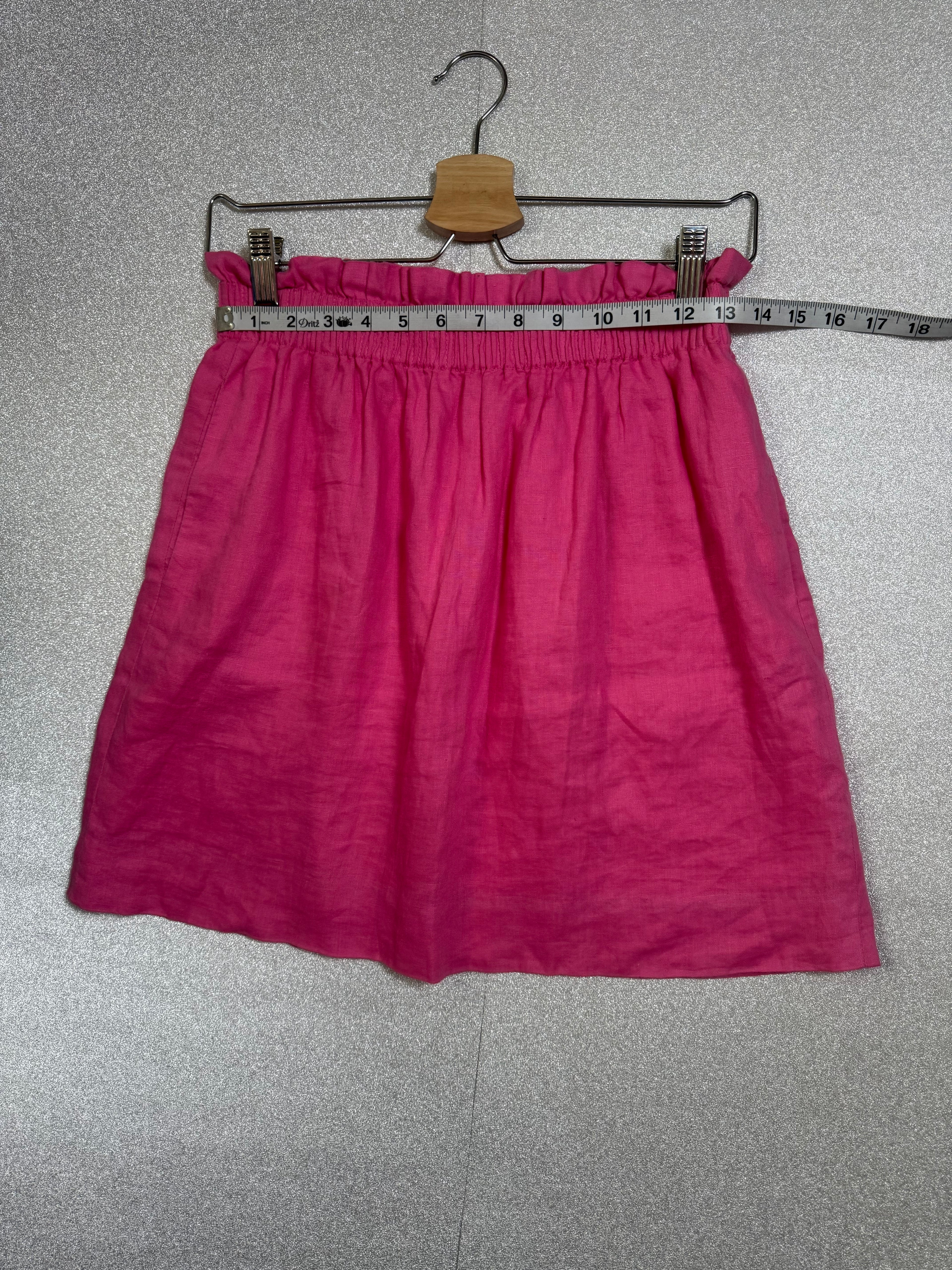 J. Crew 100% Linen Size 4 Pink Mini Skirt