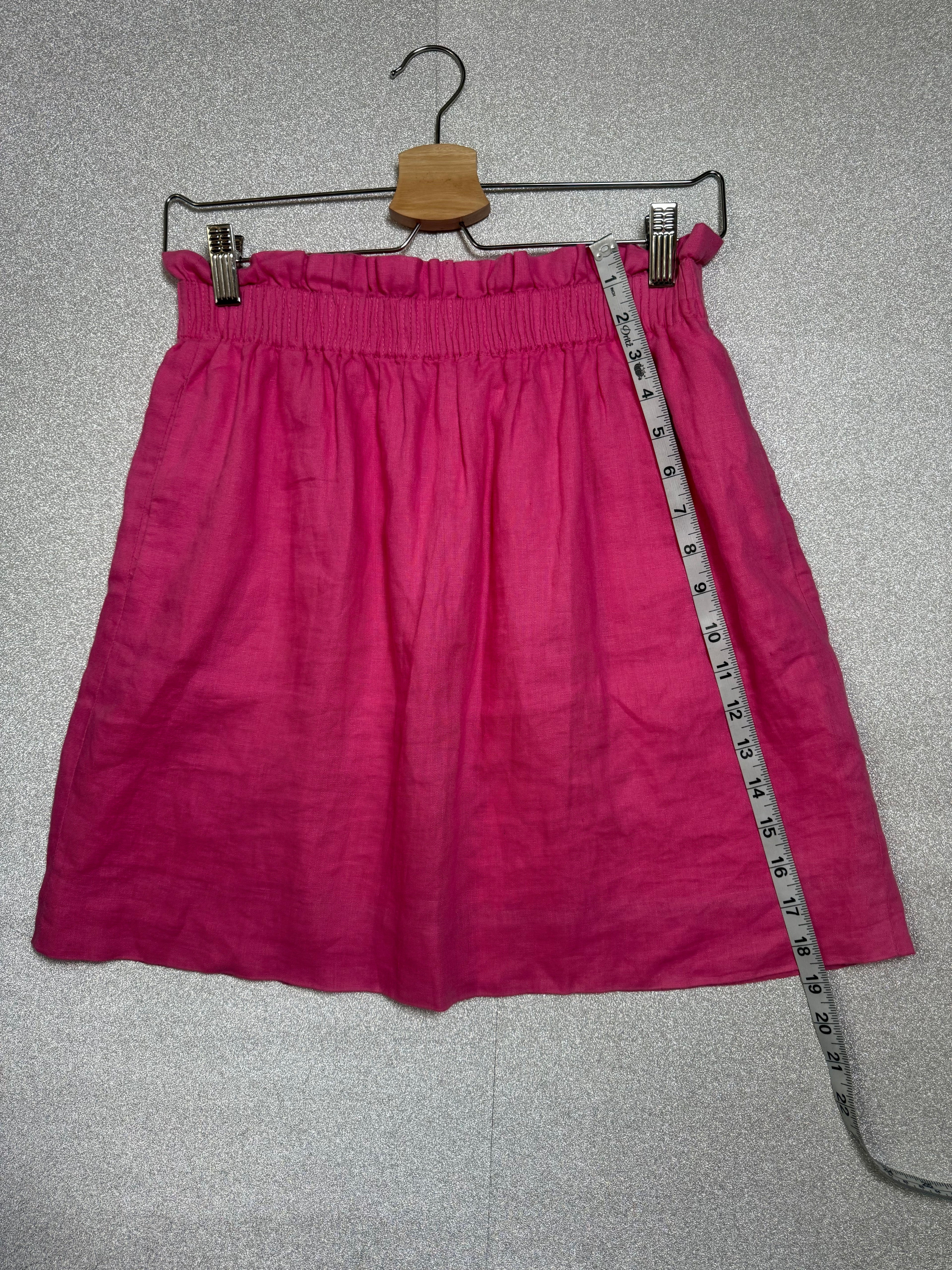 J. Crew 100% Linen Size 4 Pink Mini Skirt