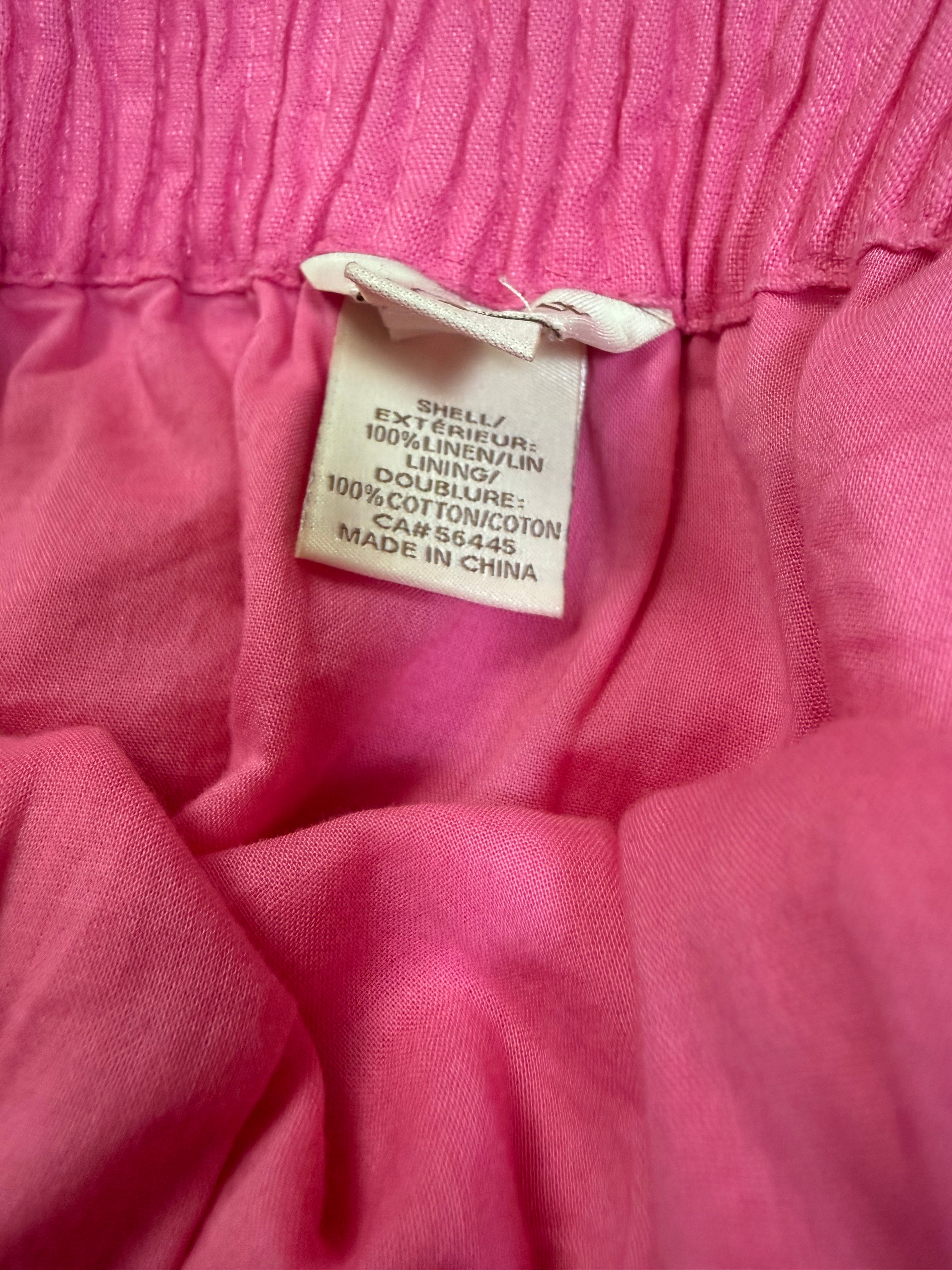 J. Crew 100% Linen Size 4 Pink Mini Skirt