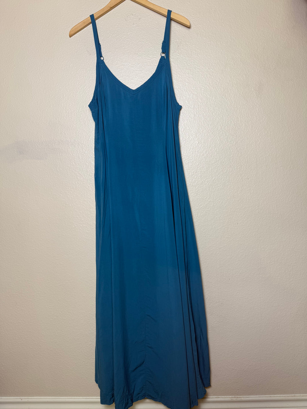 Torrid Size 0 (L) Teal Spaghetti Strap Maxi Dress