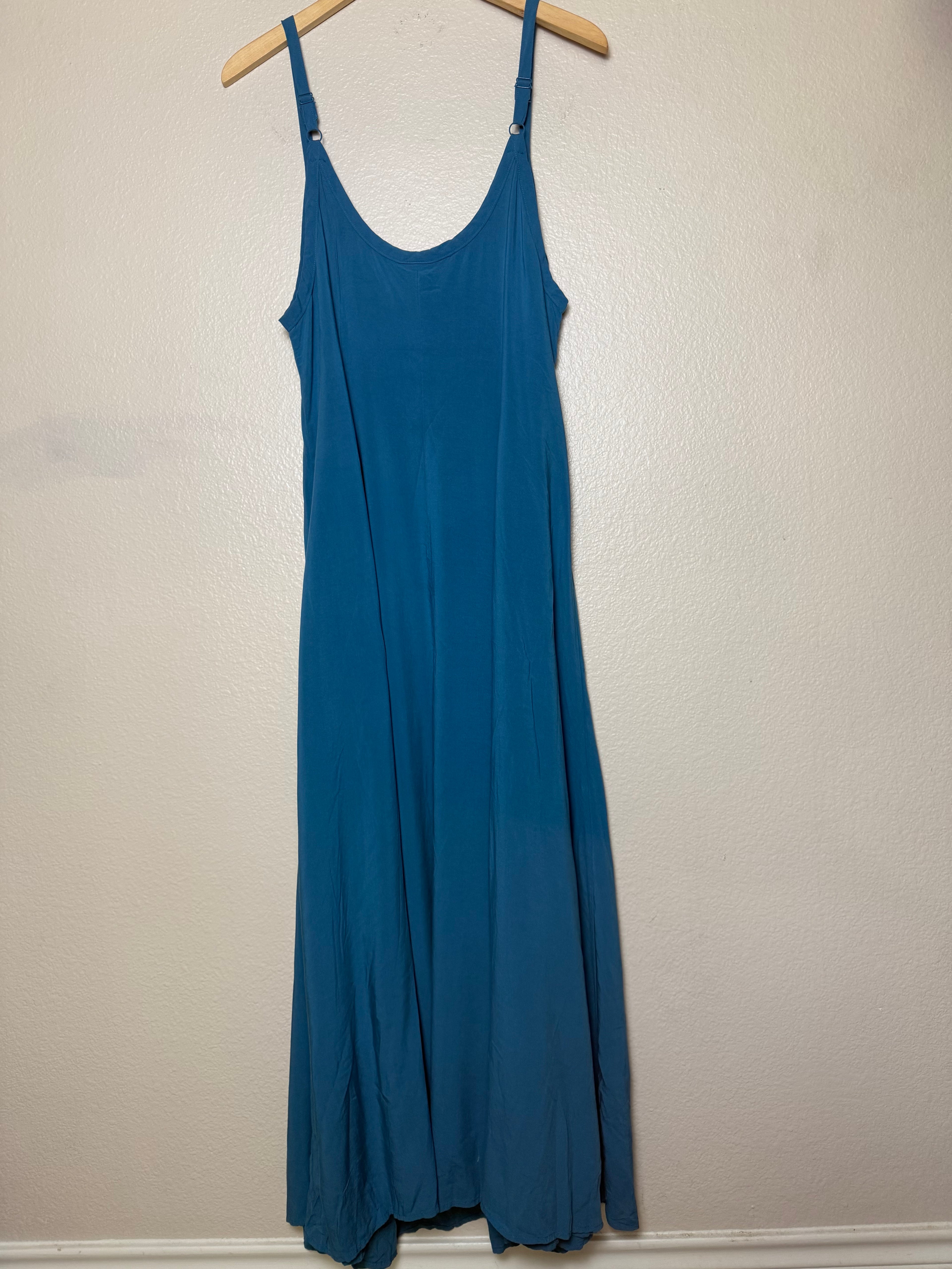Torrid Size 0 (L) Teal Spaghetti Strap Maxi Dress