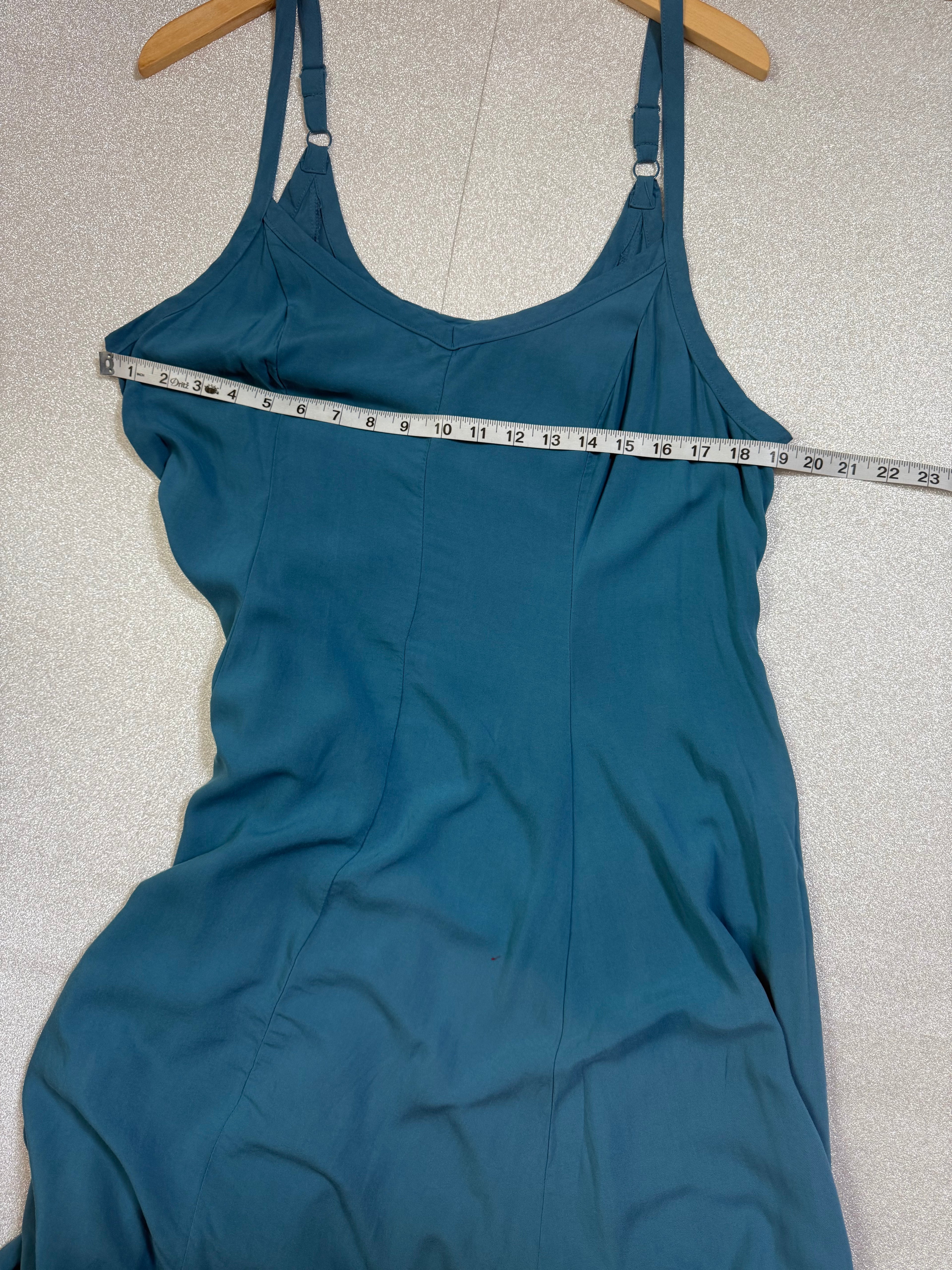 Torrid Size 0 (L) Teal Spaghetti Strap Maxi Dress