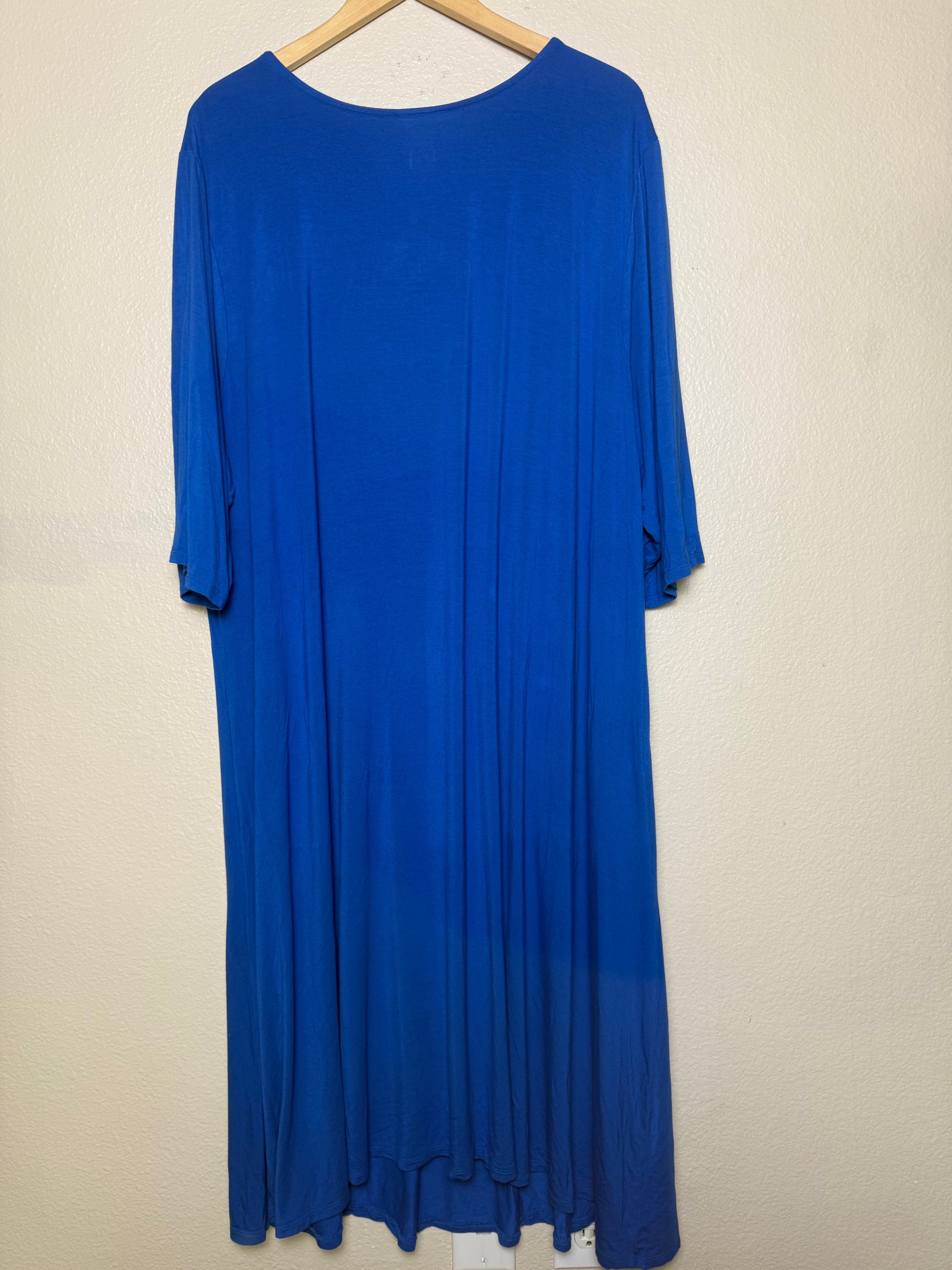 Catherines 95% Rayon 5% Spandex 4X Royal Blue Midi Dress