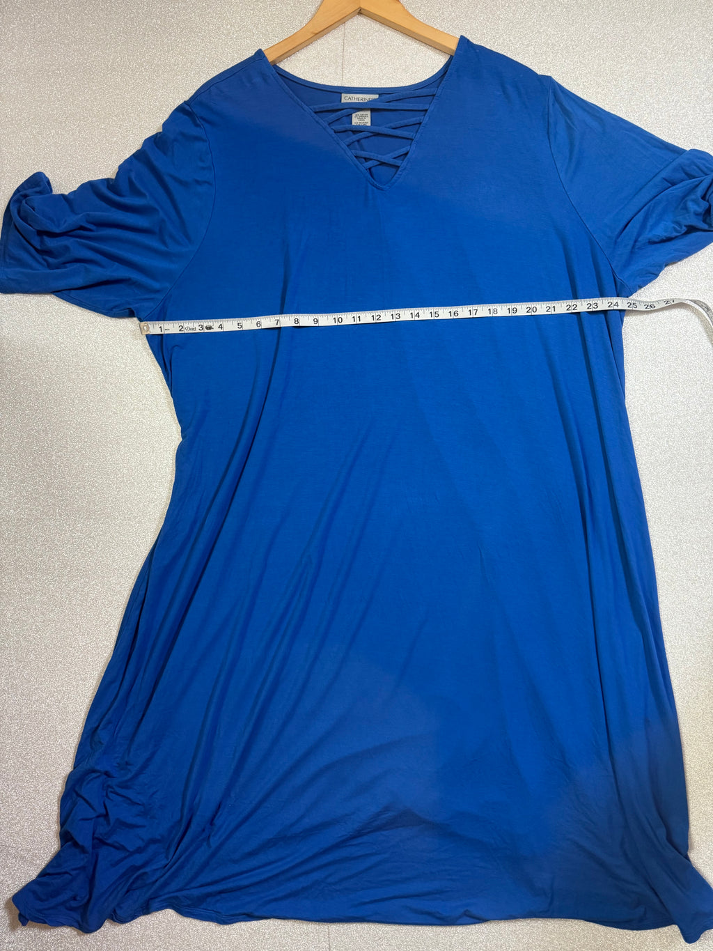 Catherines 95% Rayon 5% Spandex 4X Royal Blue Midi Dress