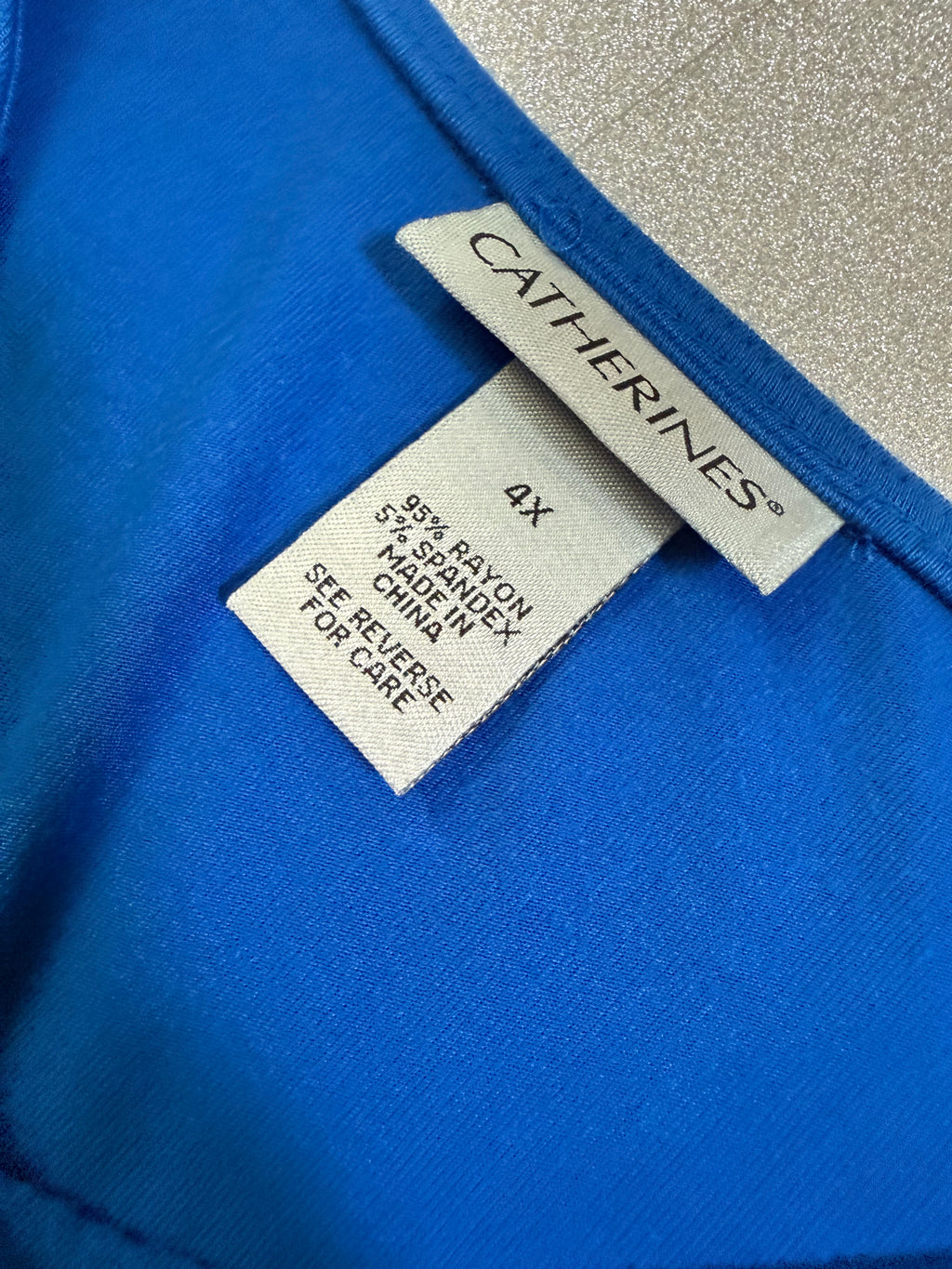 Catherines 95% Rayon 5% Spandex 4X Royal Blue Midi Dress