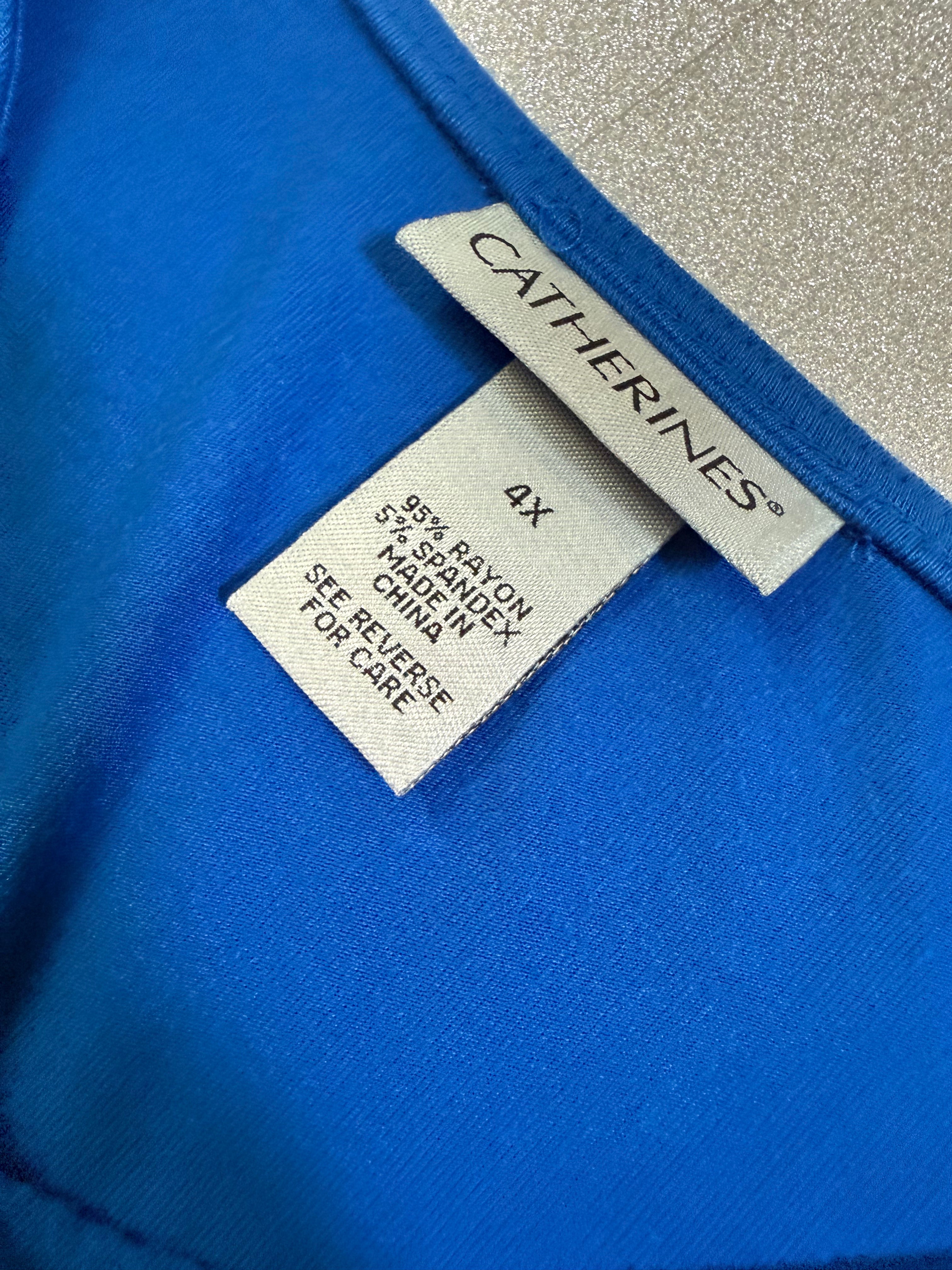 Catherines 95% Rayon 5% Spandex 4X Royal Blue Midi Dress