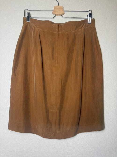 Apart 100% Silk Size 14 Light Brown Pencil Skirt