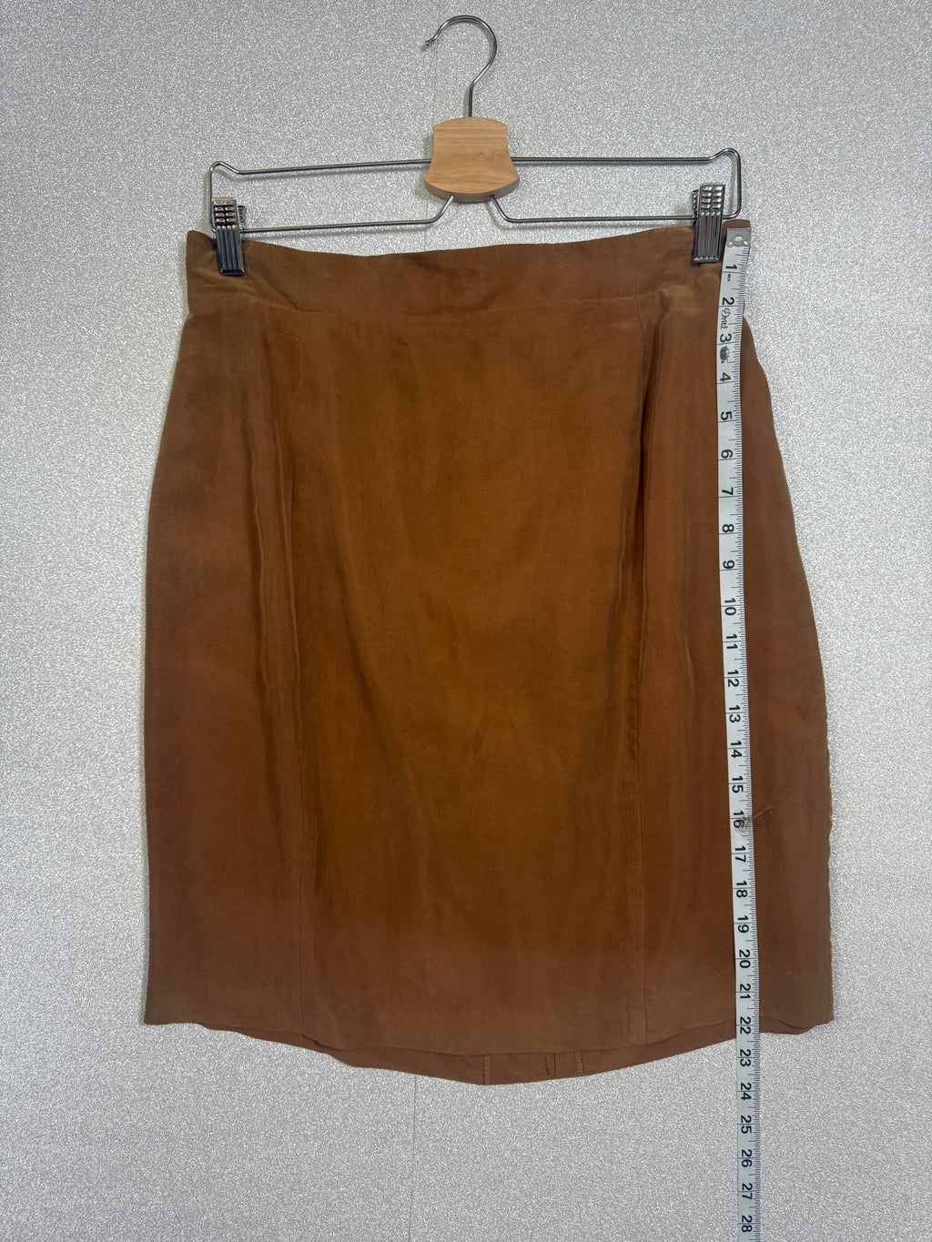 Apart 100% Silk Size 14 Light Brown Pencil Skirt