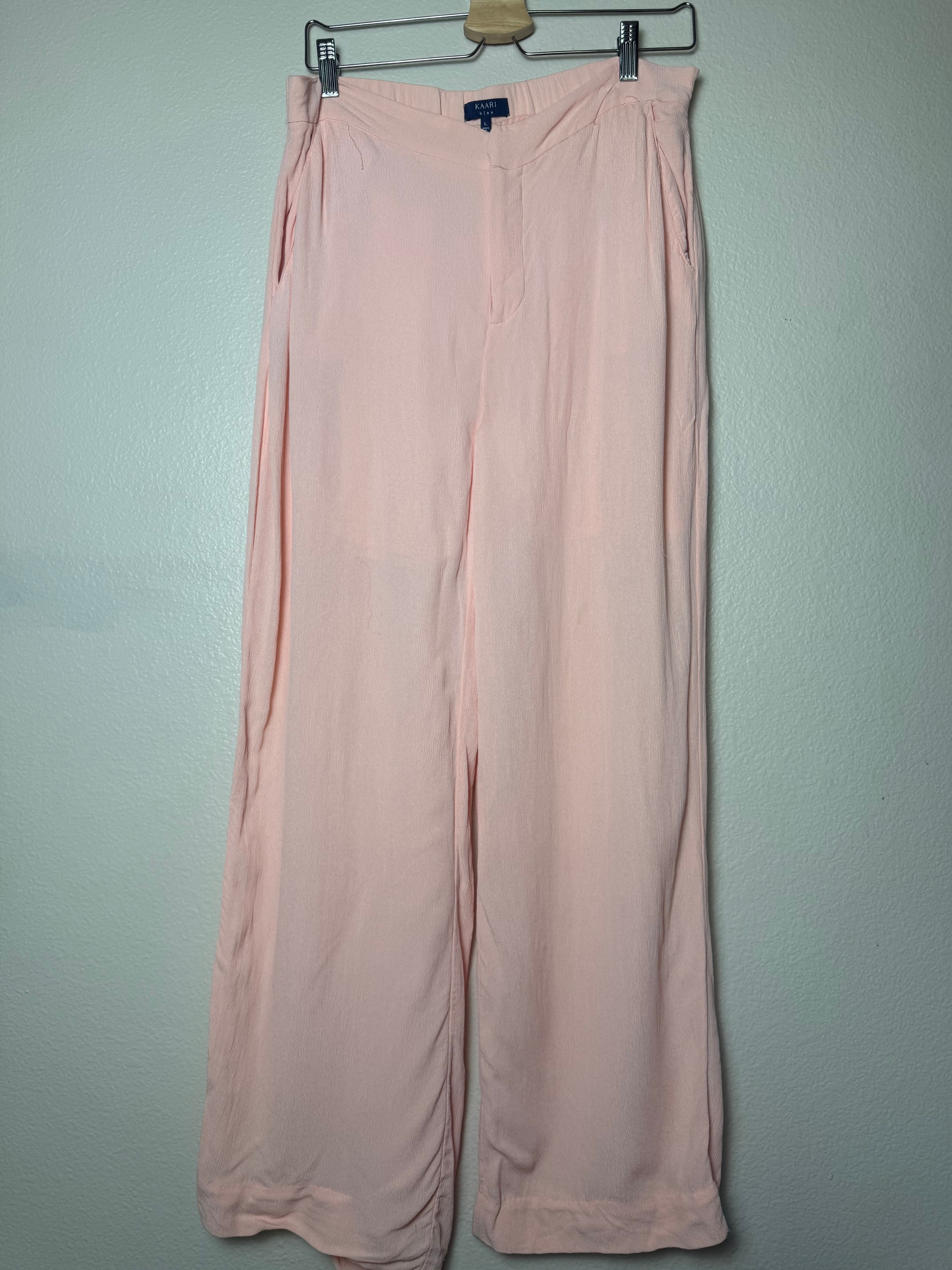 Kaari Blue 100% Viscose L Light Peach Straight Leg Pants