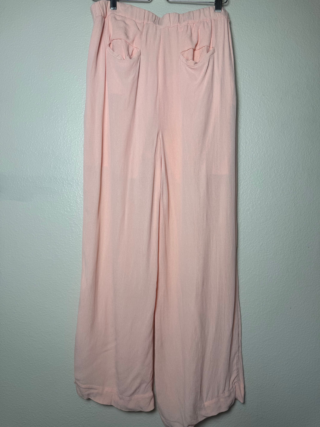 Kaari Blue 100% Viscose L Light Peach Straight Leg Pants
