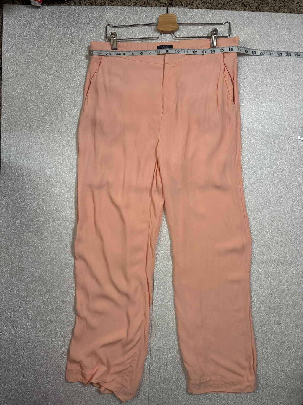 Kaari Blue 100% Viscose L Light Peach Straight Leg Pants