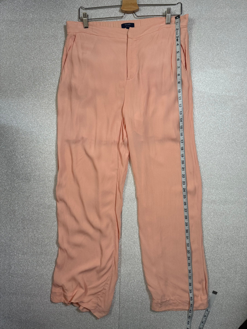 Kaari Blue 100% Viscose L Light Peach Straight Leg Pants