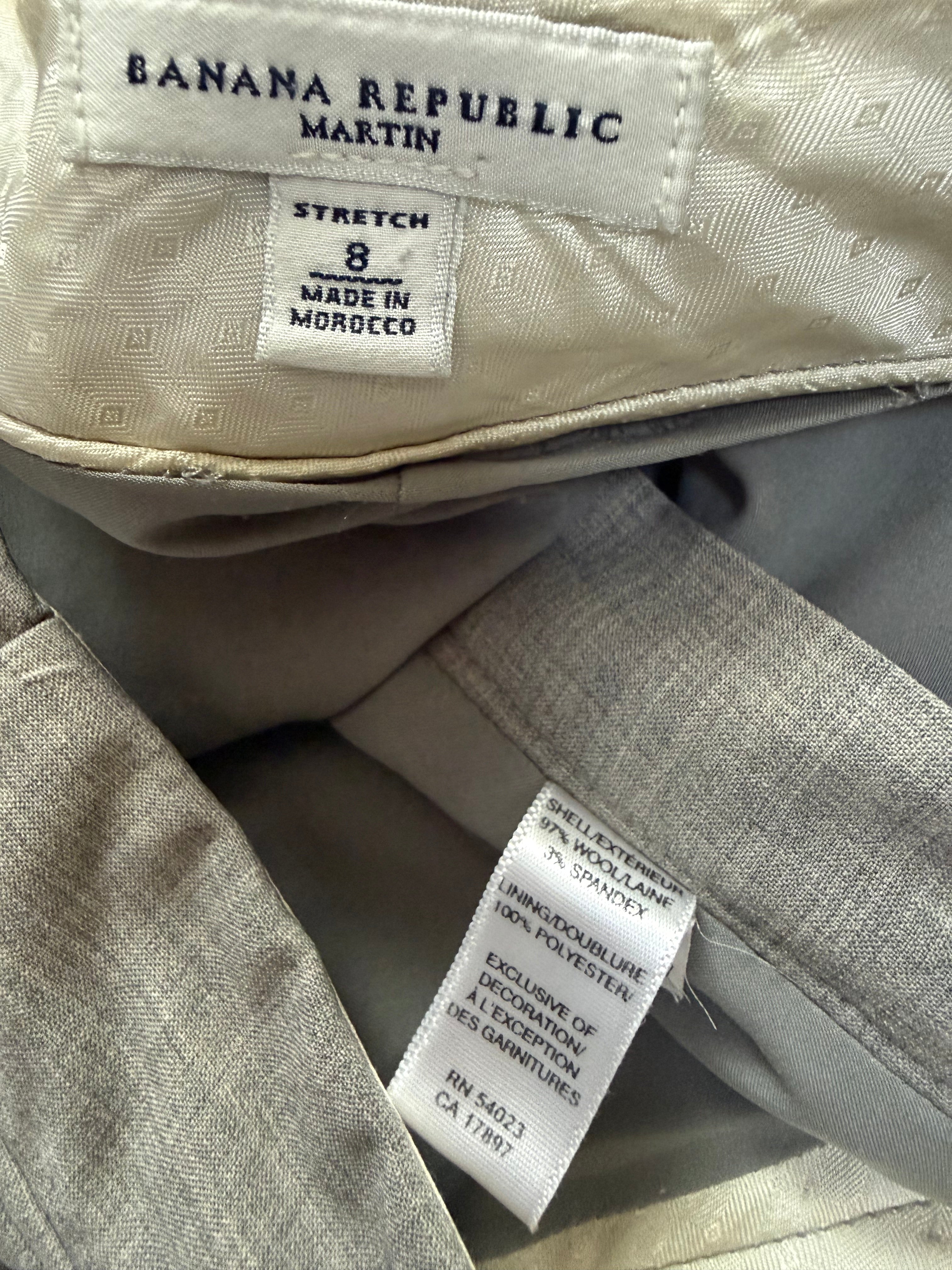 Banana Republic 97% Wool 3% Spandex Size 8 Light Grey Martin Fit Pants