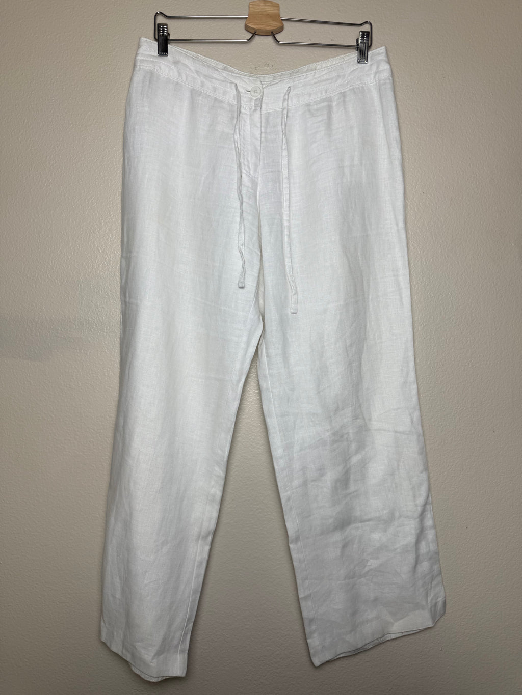 Tommy Bahama 100% Linen Size 8 White Straight Leg Pants