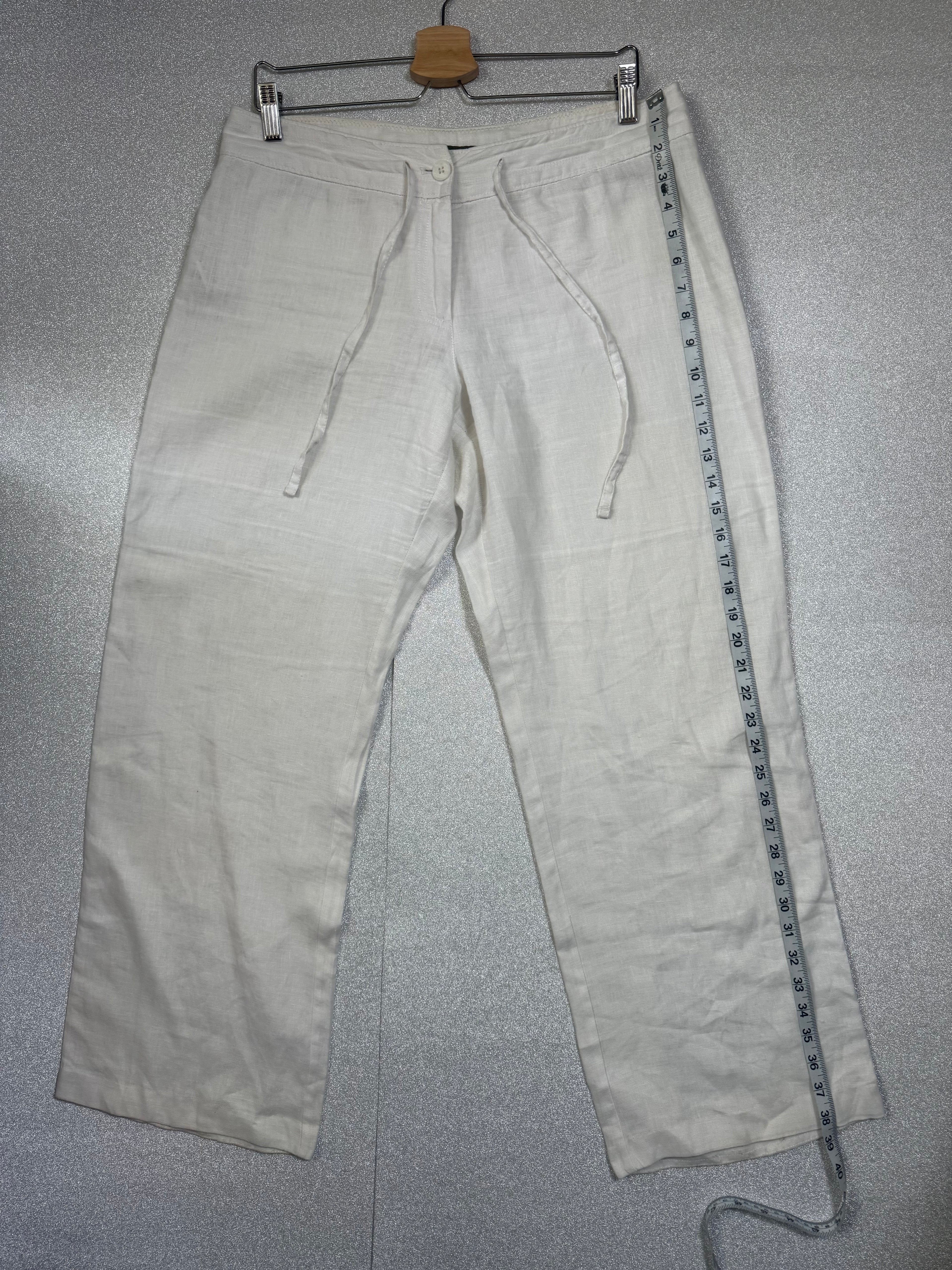 Tommy Bahama 100% Linen Size 8 White Straight Leg Pants