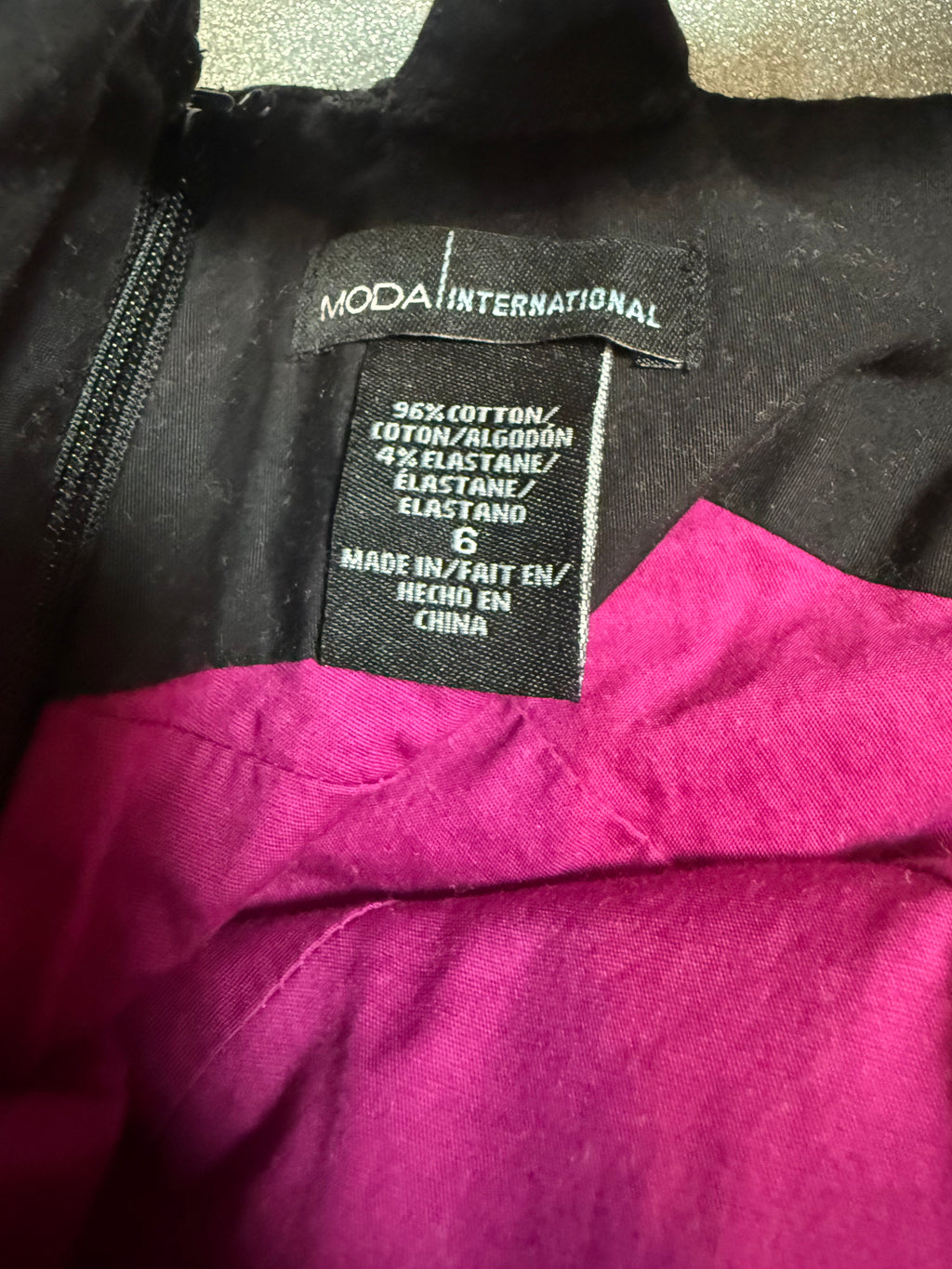 Moda International 96% Cotton 4% Elastane SIze 6 Magenta and Black Halter Top Mini Dress