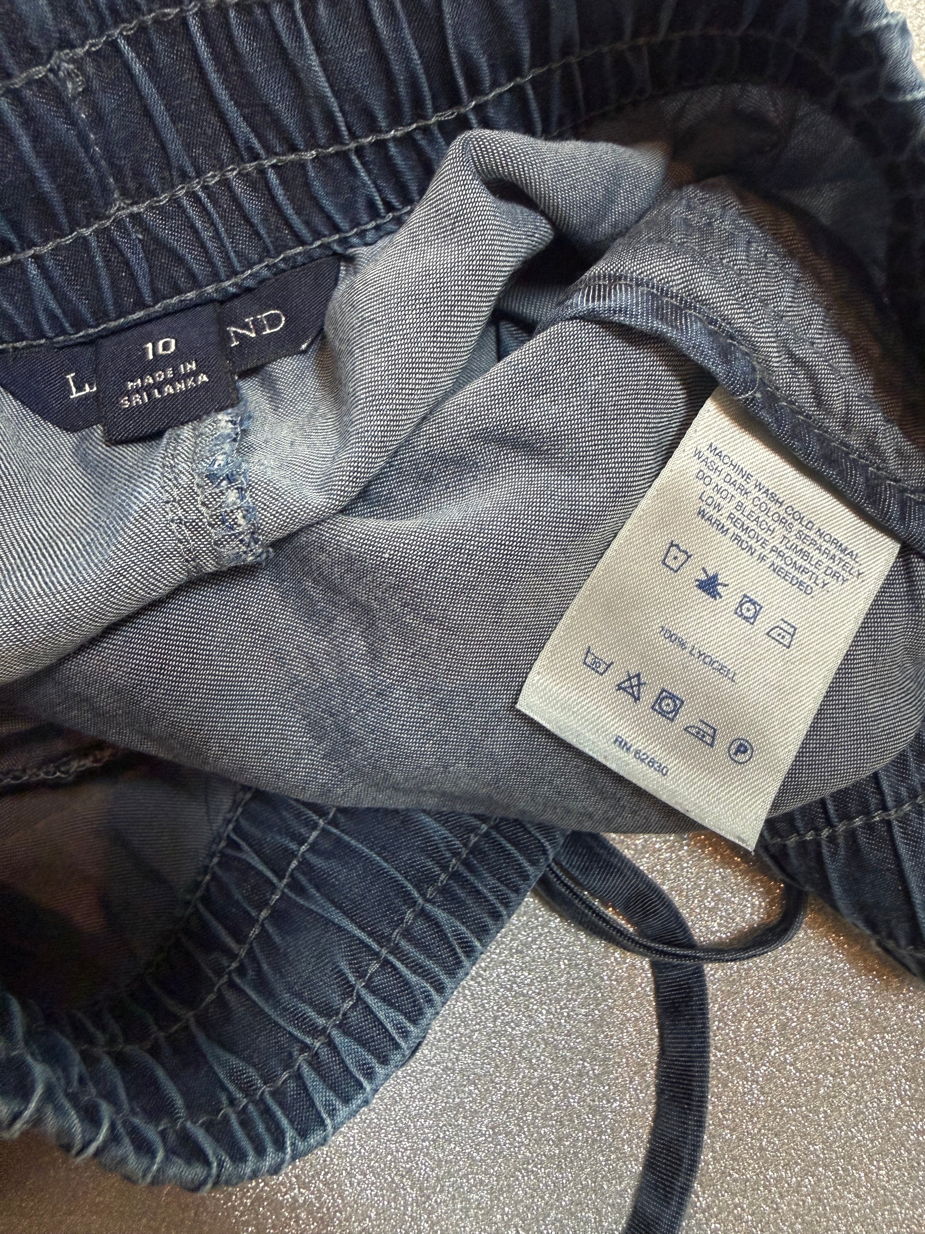 Lands End 100% Lyocell Size 10 Blue Denim-Colored Pants