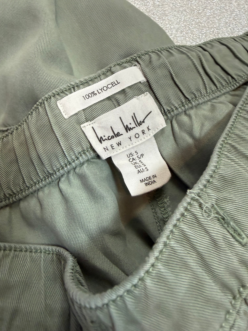 Nicole Miller New York 100% Lyocell S Army Green Pants
