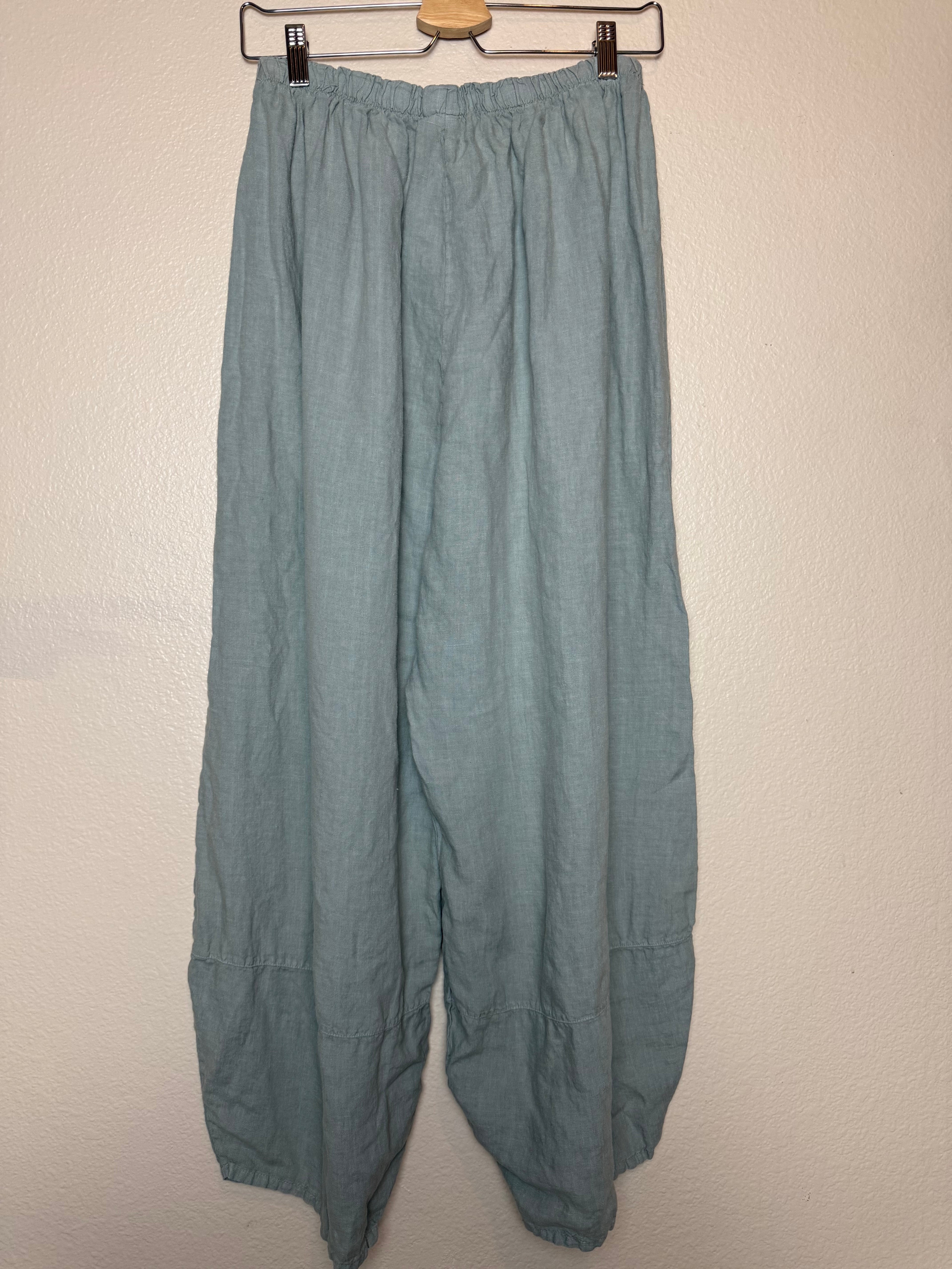 Bryn Walke 100% Linen XL Army Green Palazzo Pants