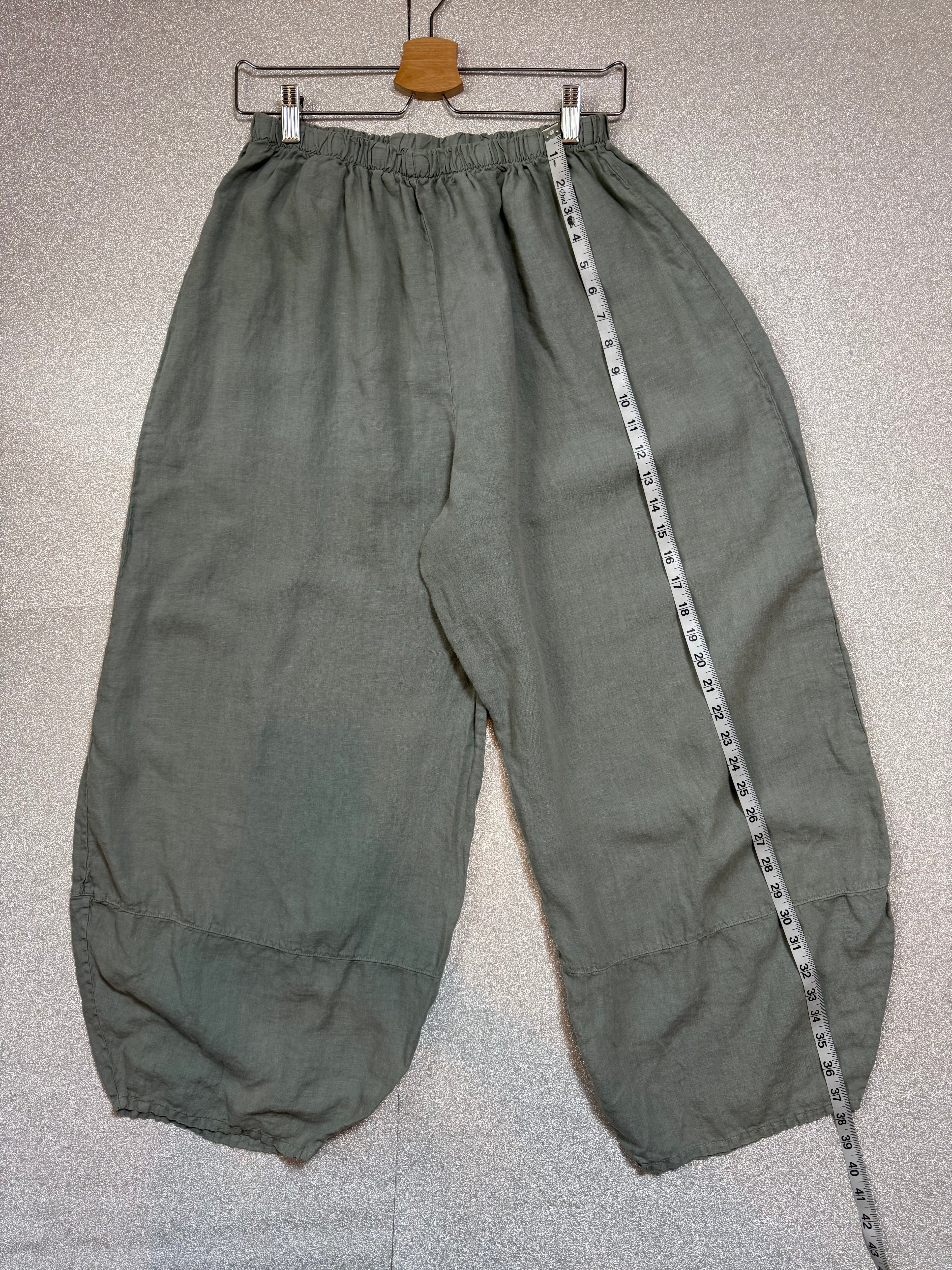 Bryn Walke 100% Linen XL Army Green Palazzo Pants