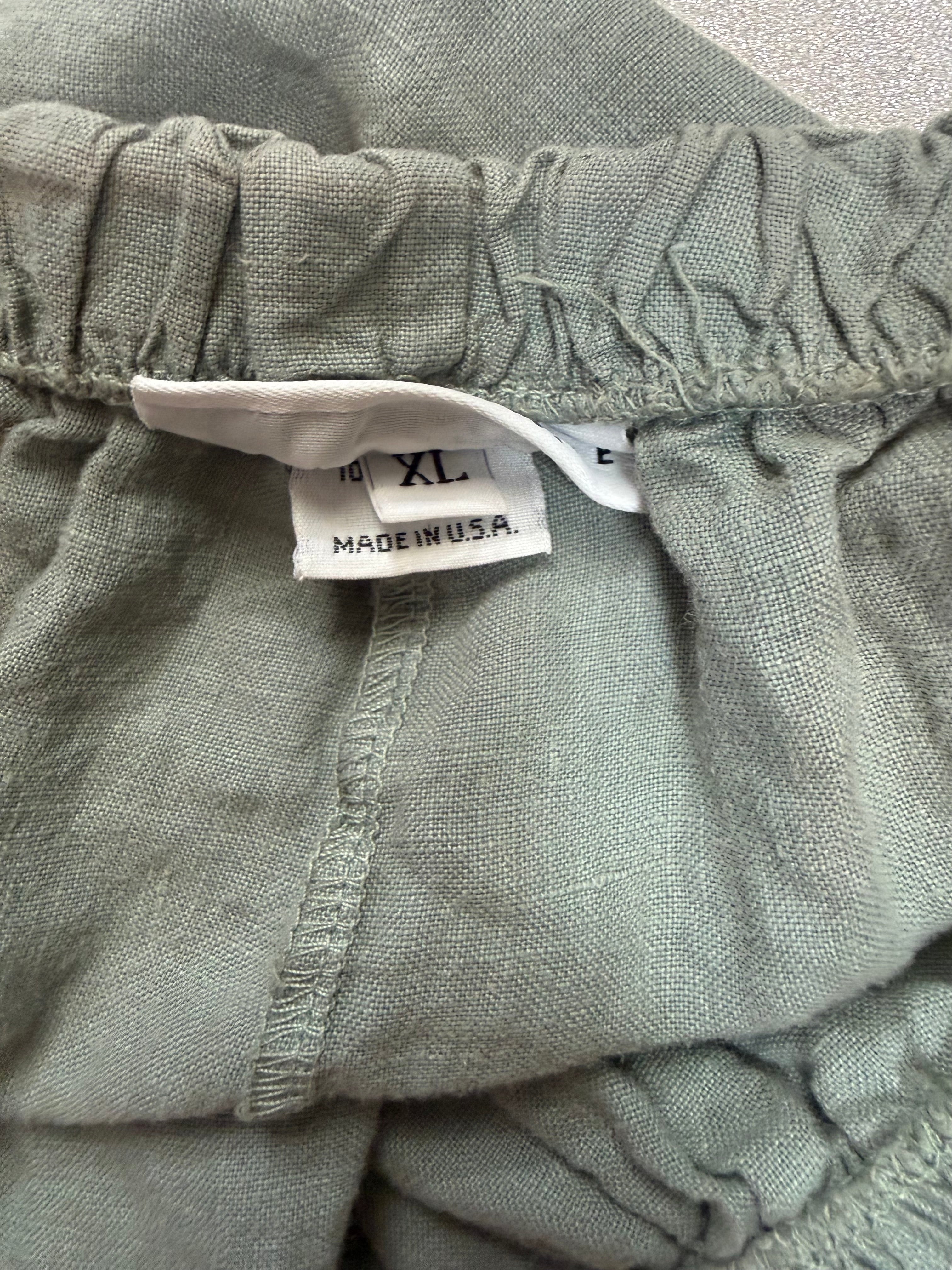 Bryn Walke 100% Linen XL Army Green Palazzo Pants