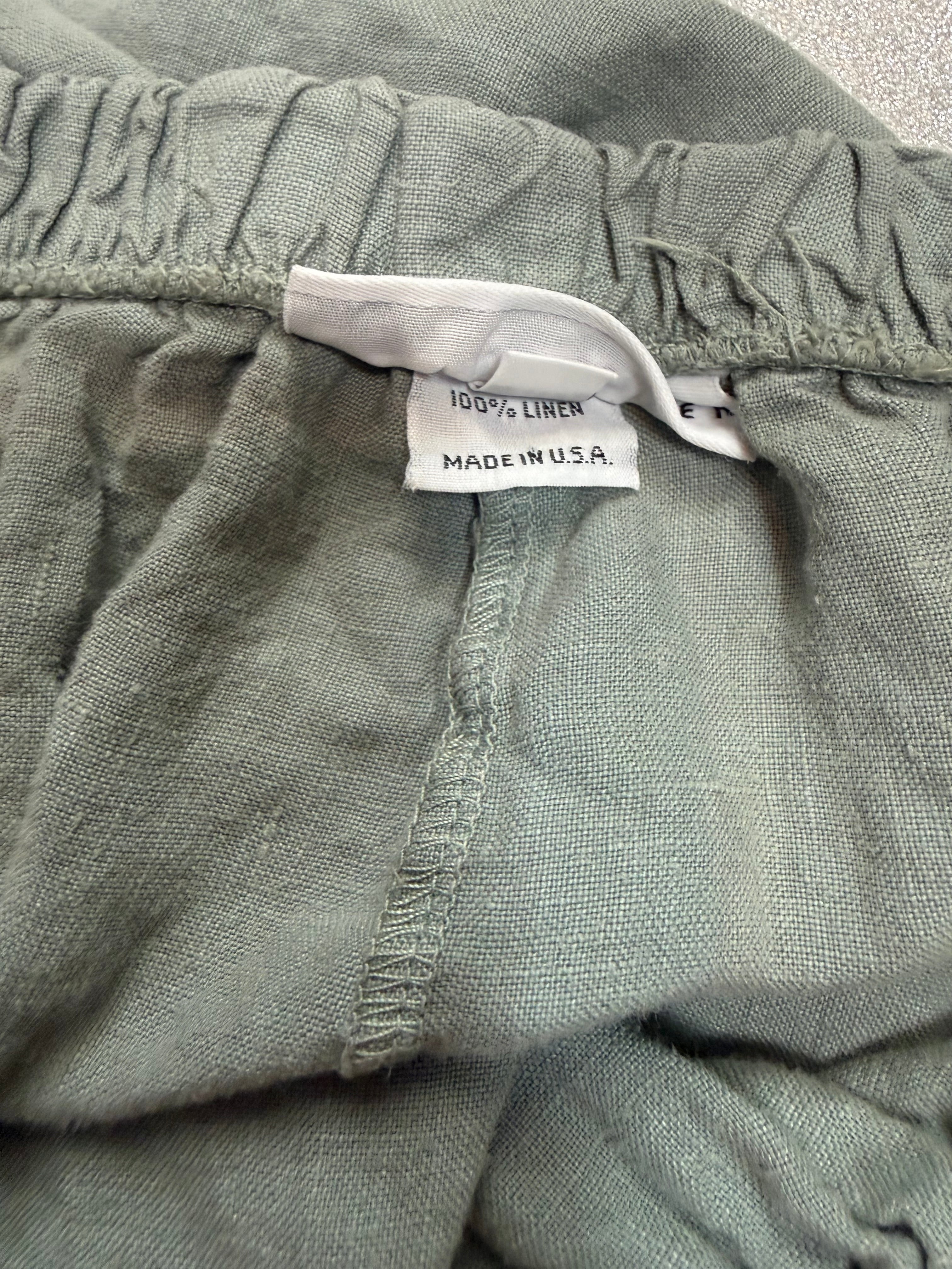 Bryn Walke 100% Linen XL Army Green Palazzo Pants