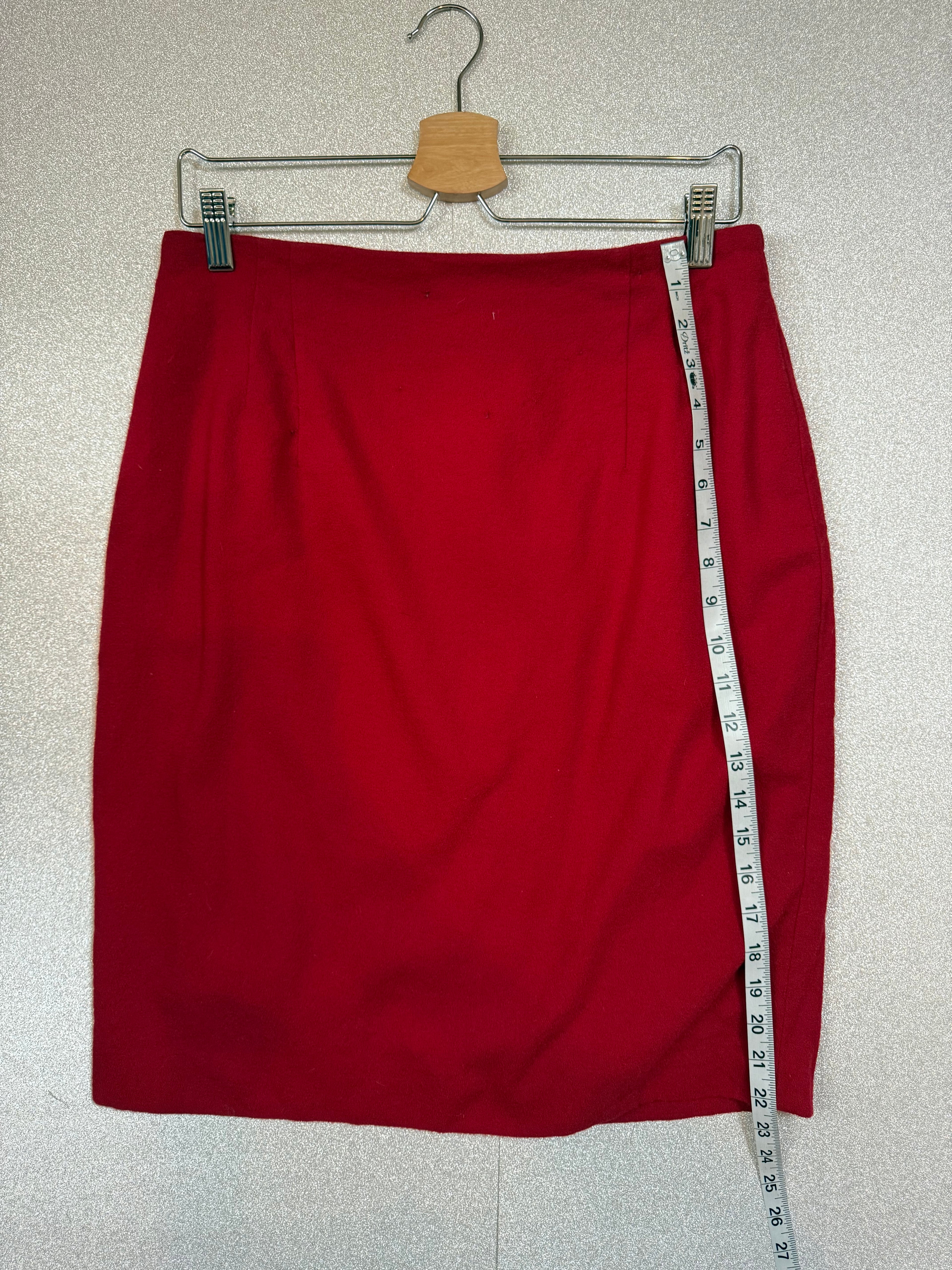Jones New York 100% Wool Size 14 Red Pencil Skirt