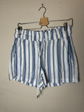 Loft 100% Lyocell S Blue and White Striped Shorts