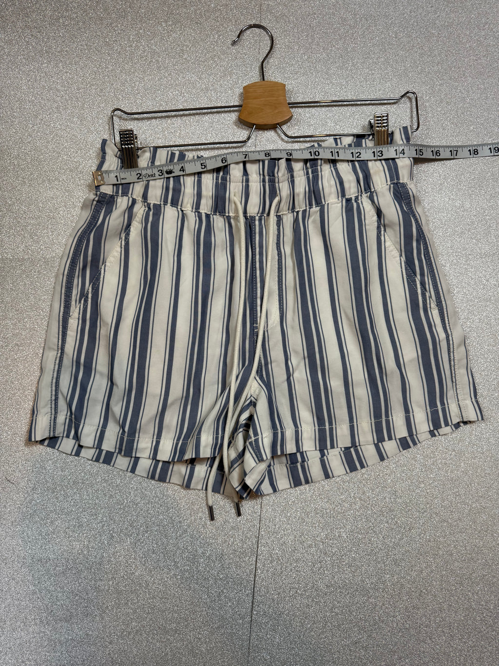 Loft 100% Lyocell S Blue and White Striped Shorts